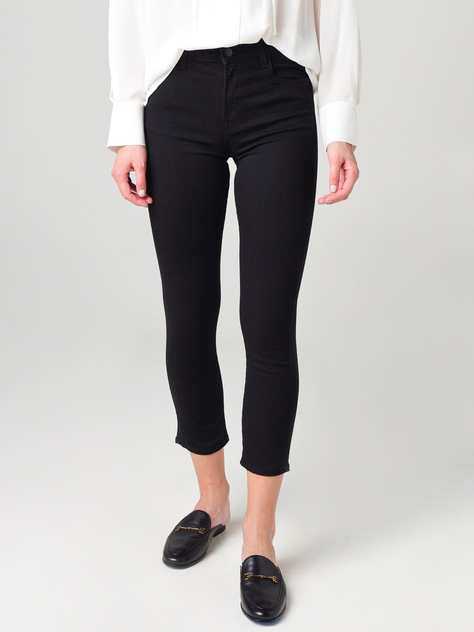 J Brand Women's Ruby High-Rise Crop Cigarette Jean - Saint Bernard