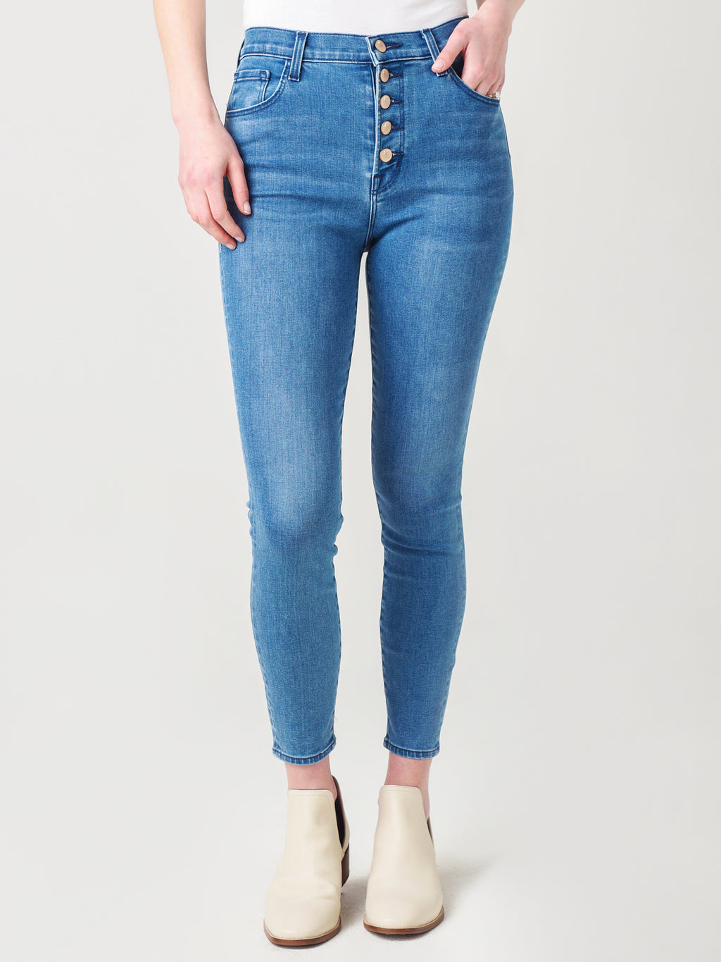 J Brand Women's Lillie High-Rise Crop Skinny Jean - Saint Bernard