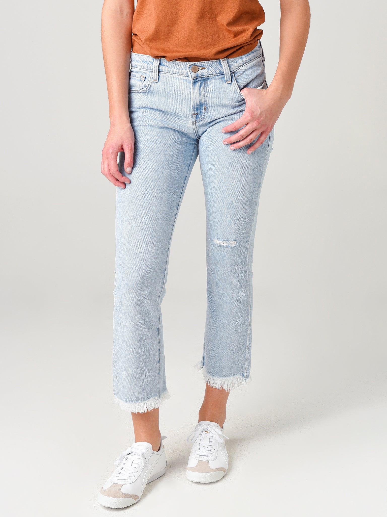 J Brand Women's Selena Mid-Rise Cropped Boot Cut Jean - Saint Bernard