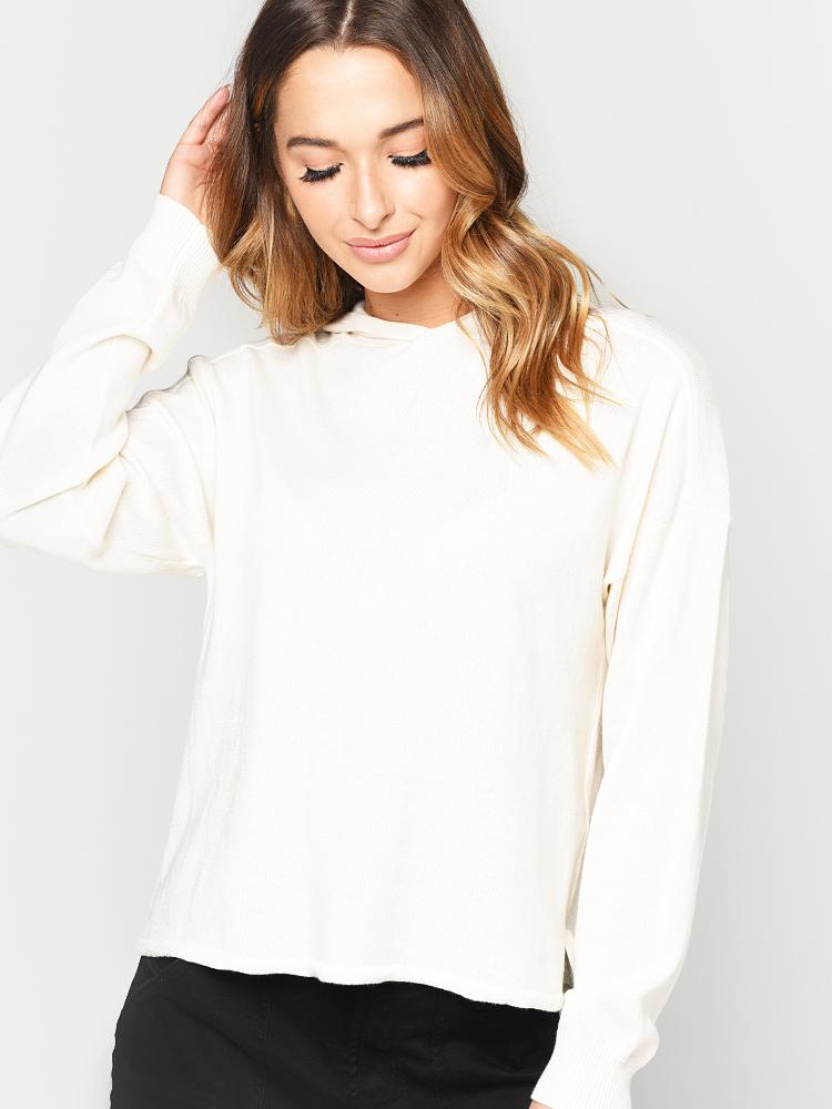 J Brand Women's Gabriel Shrunken Long Sleeve Hoodie - Saint Bernard