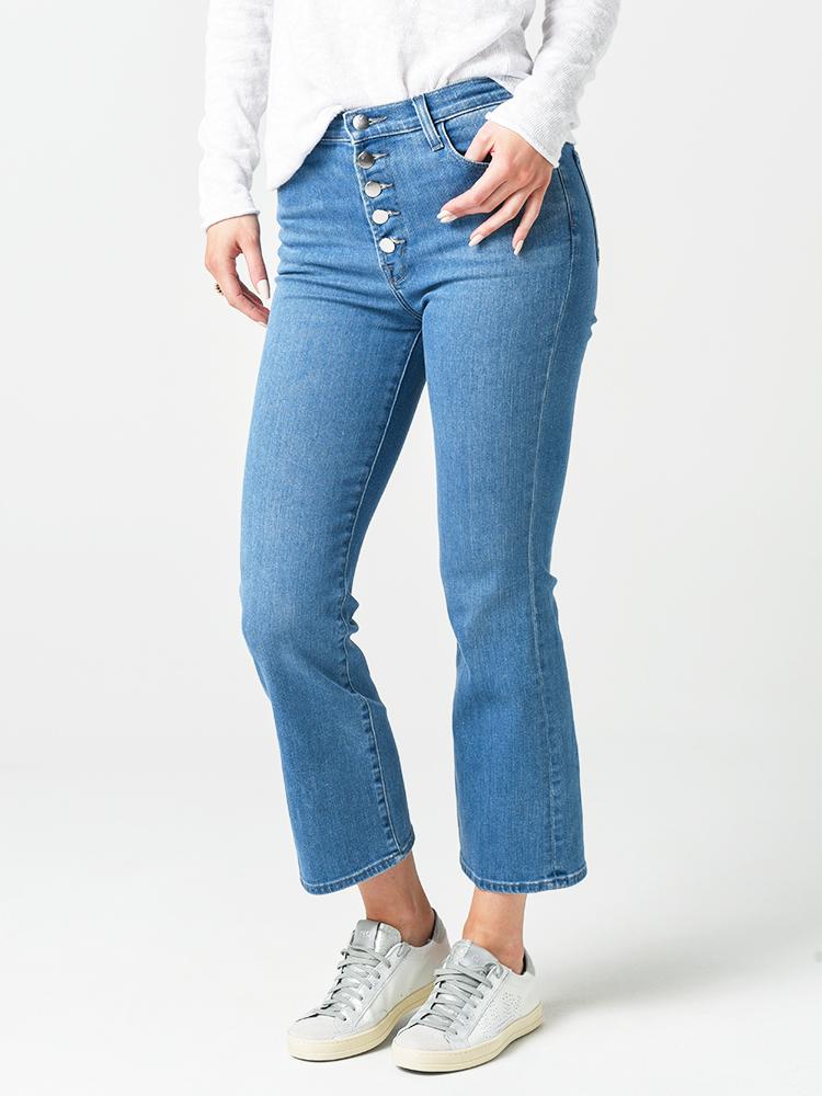 J Brand Women’s Lillie High-Rise Cropped Flare Jean - Saint Bernard