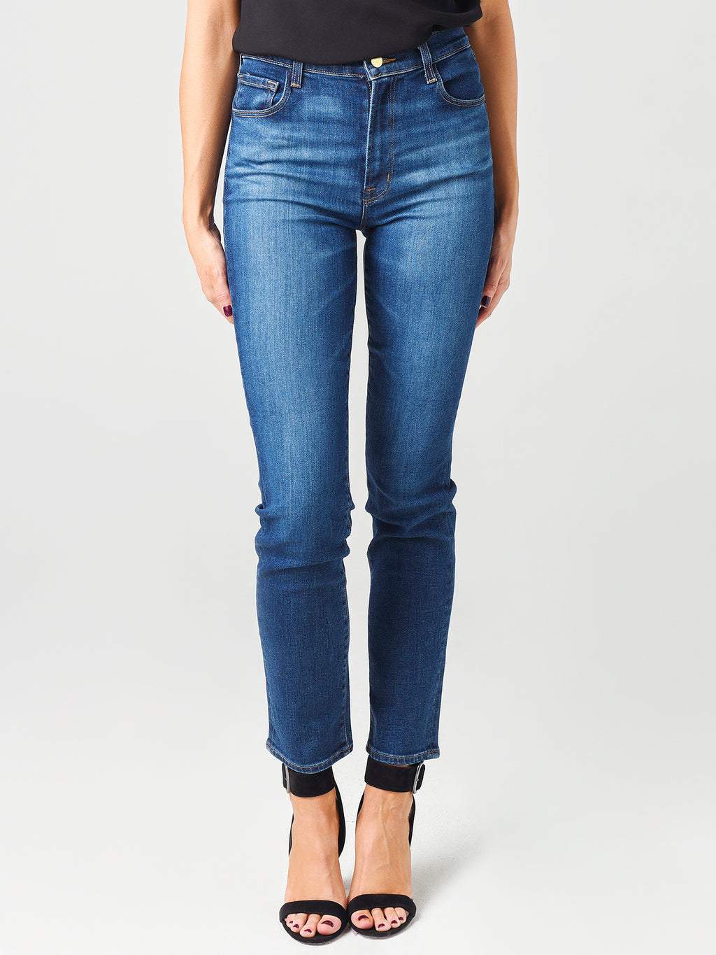 J Brand Women's Teagan High Rise Straight Leg Jean - Saint Bernard