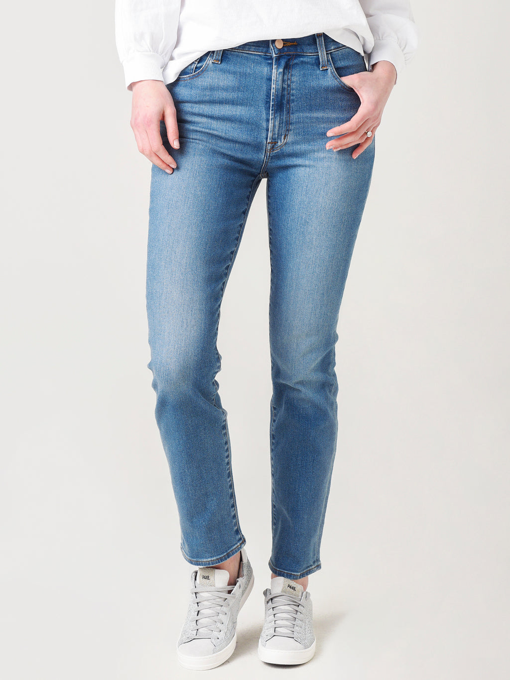 J Brand Women's Teagan High-Rise Straight Jean - Saint Bernard