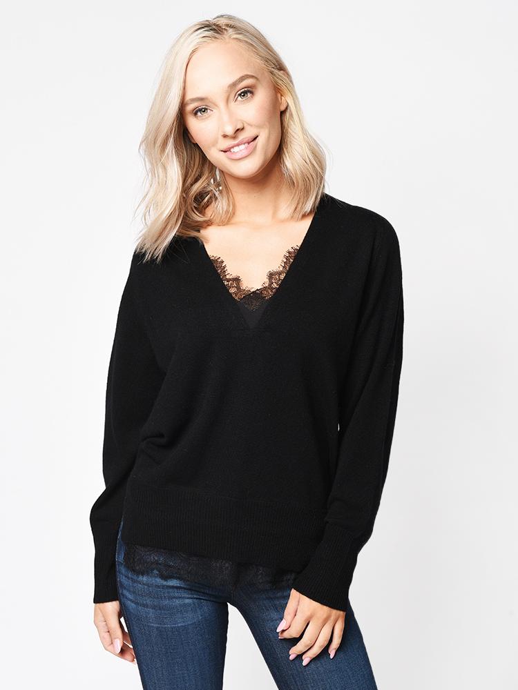 Brochu Walker Women’s The Lace Vee Layered Pullover - Saint Bernard
