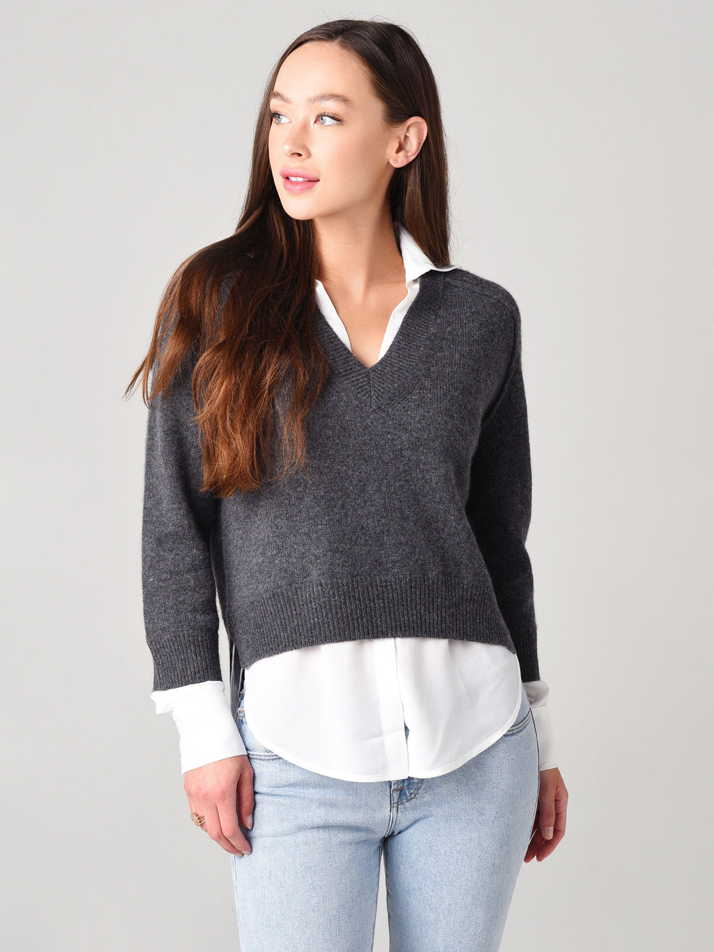 Brochu Walker Women's The Alum V-Neck Layered Looker Sweater - Saint Bernard
