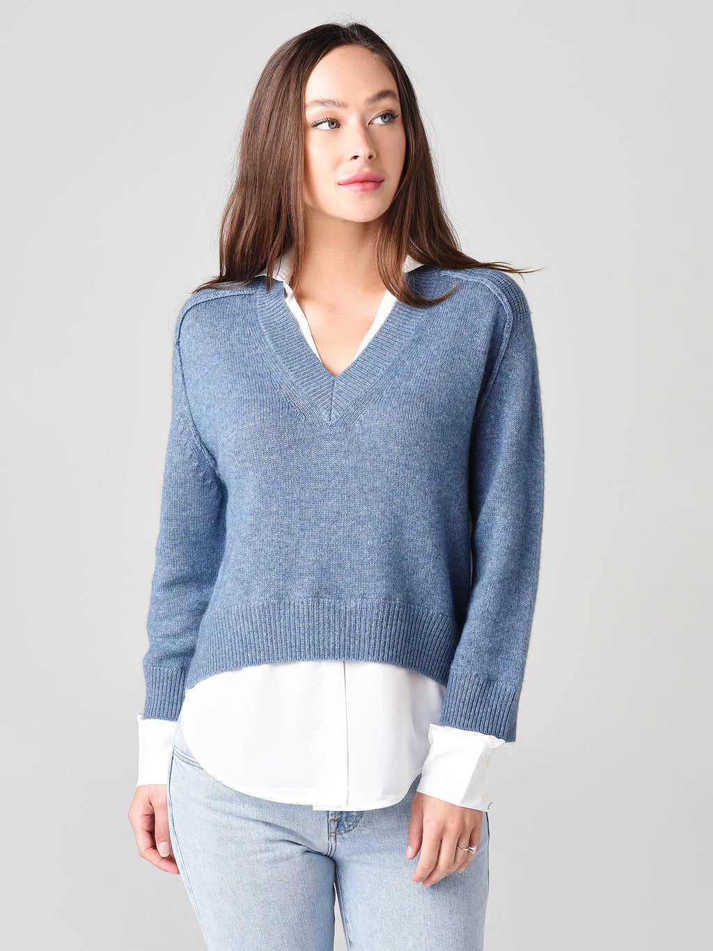 Brochu Walker Women's The Alum V-Neck Layered Looker Sweater - Saint Bernard