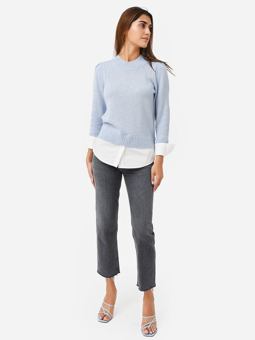 Brochu Walker Women's Eton Layered Crew Looker Sweater