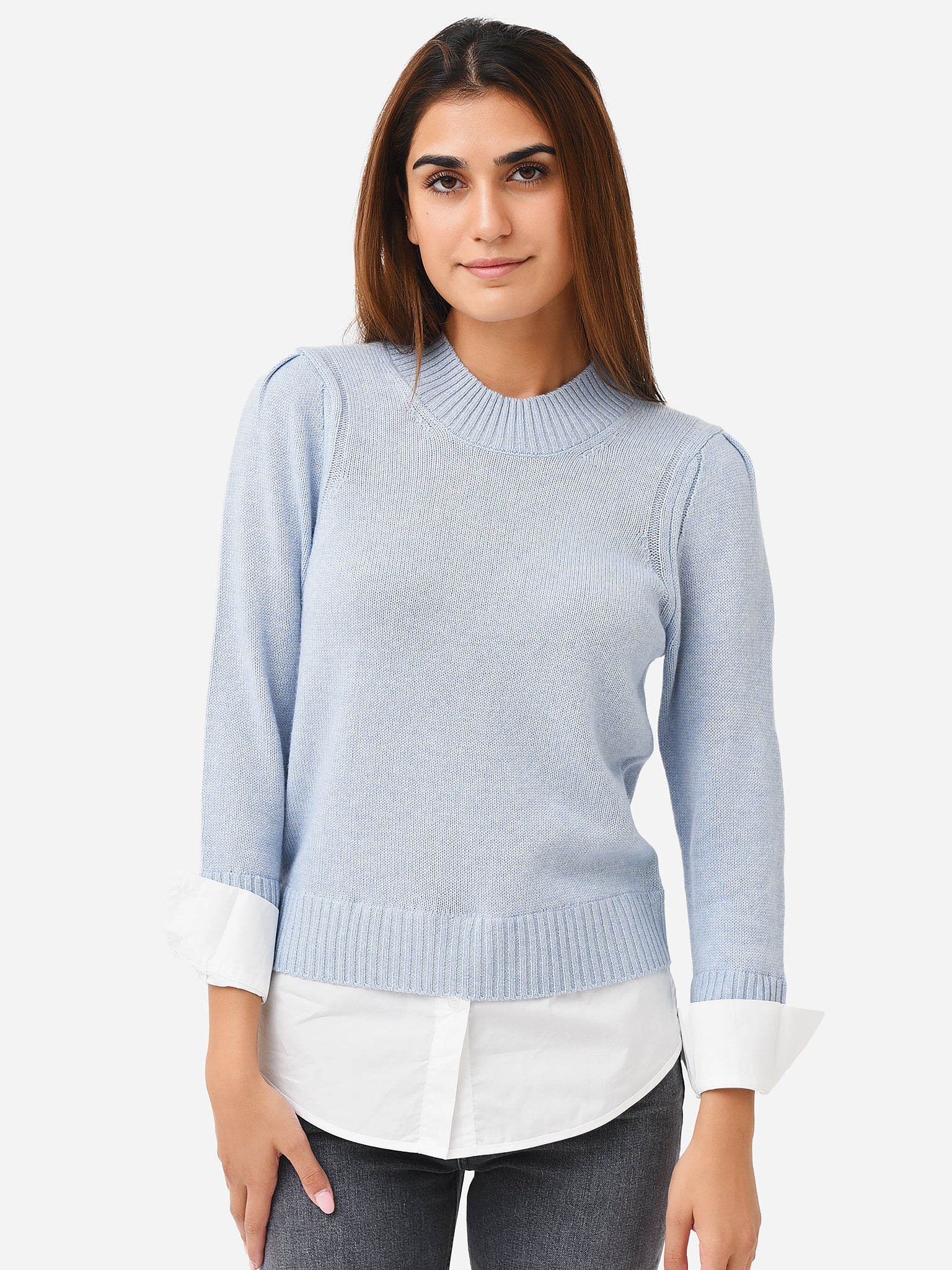Brochu Walker Women's Eton Layered Crew Looker Sweater - Saint Bernard