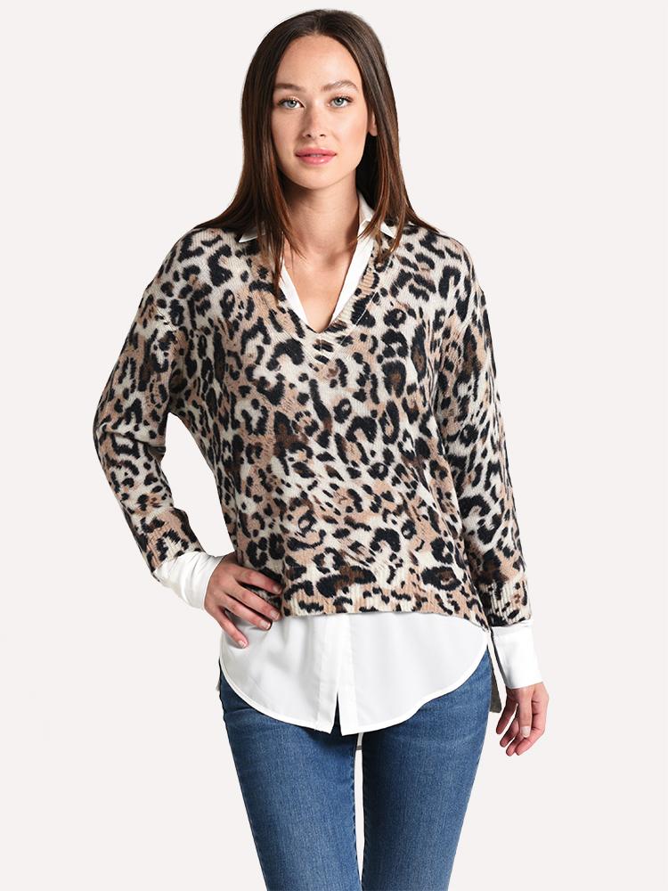 Brochu Walker The Printed Layered V-Neck - Saint Bernard