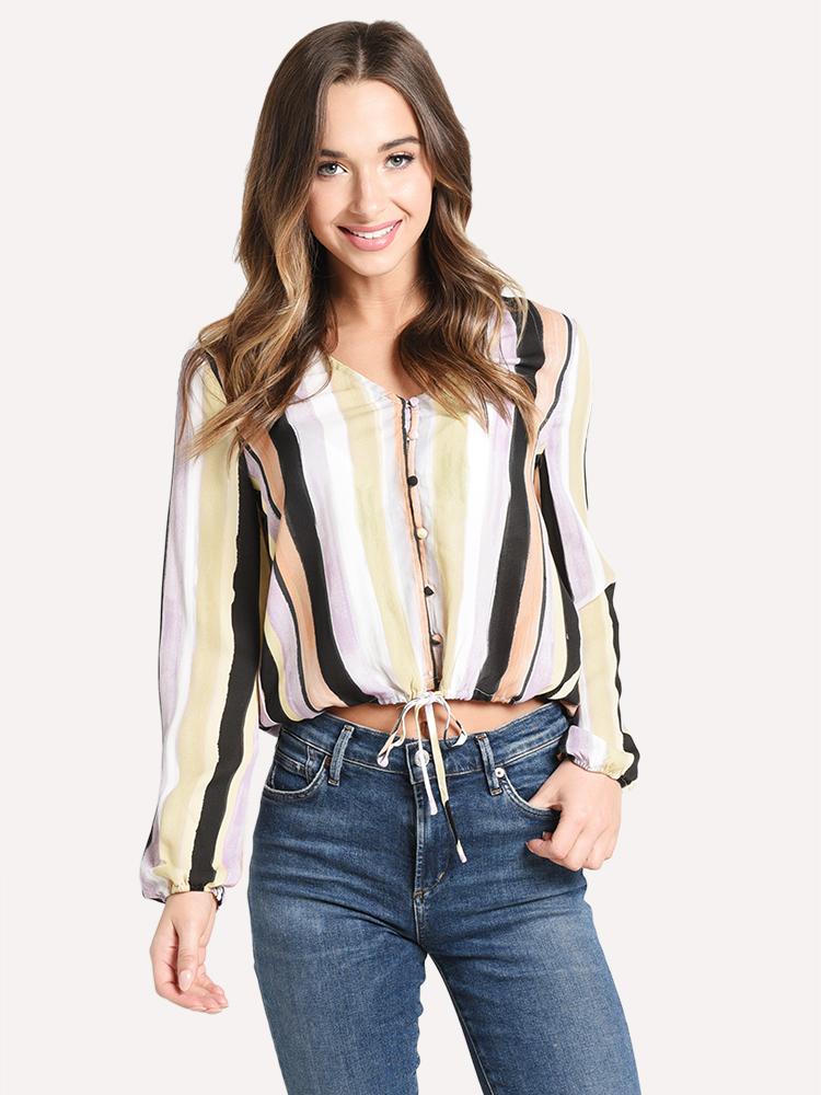 Jack Women's Paint The Town Button Front Top - Saint Bernard