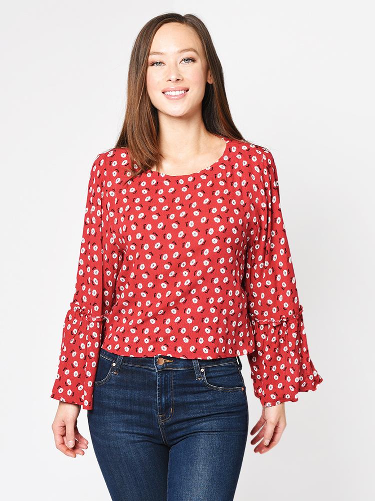 BB Dakota Women’s Drive Me Daisy Button Back Top - Saint Bernard