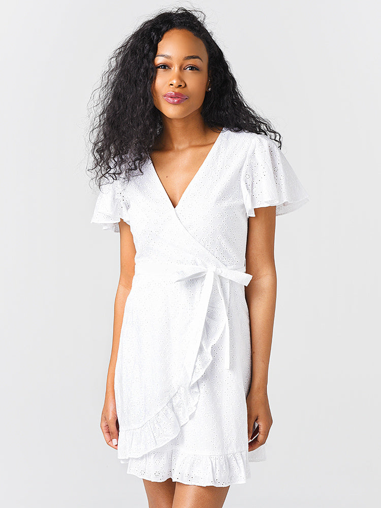 Jack Women's Easy On The Eyelet Wrap Dress - Saint Bernard