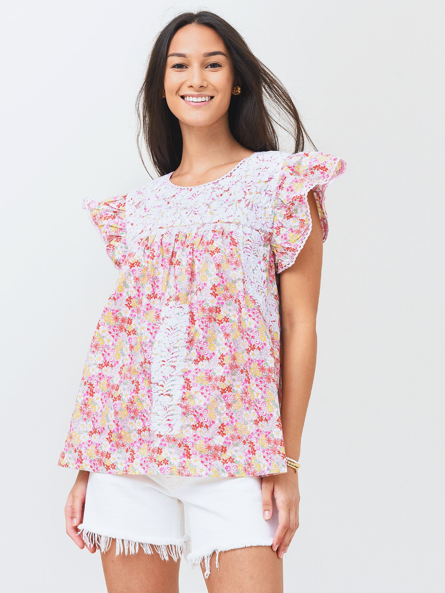 J. Marie Women's Lela Ruffle Top - Saint Bernard