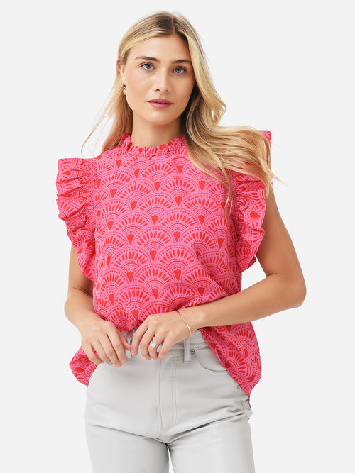 J. Marie Women's Noelle Ruffle Sleeve Top