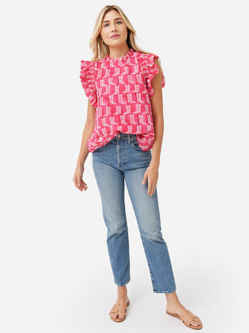 J. Marie Women's Dolly Ruffle Sleeve Top