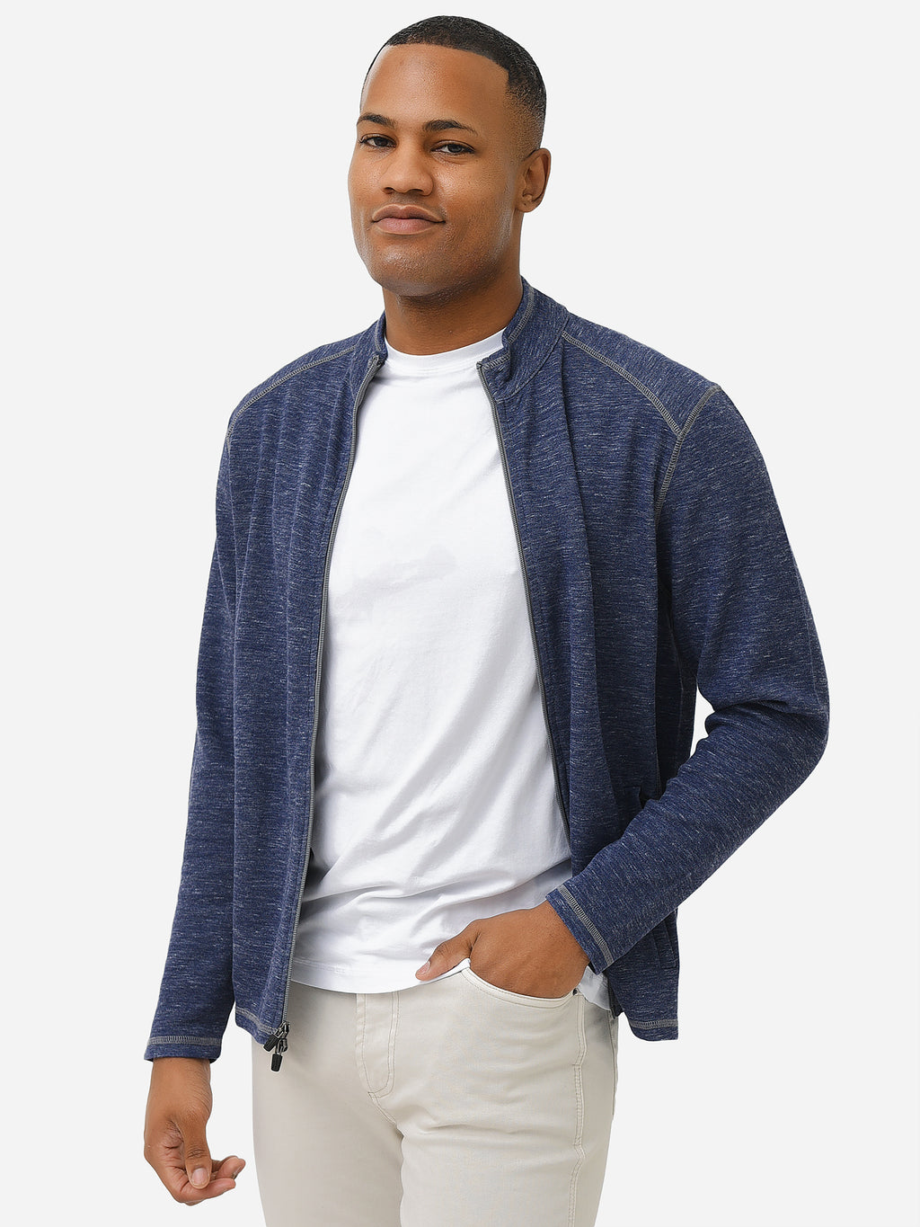 Johnnie-O Men's Willem Heathered Knit Jacket - Saint Bernard