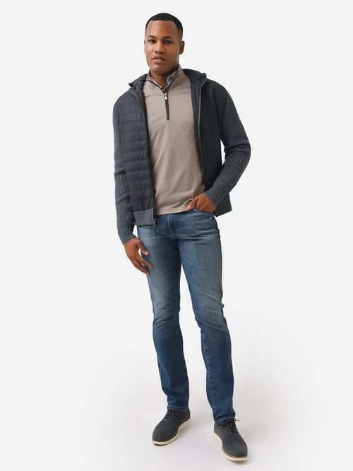 Johnnie-O Men's Baskin Full Zip Mixed Media Hoodie Jacket