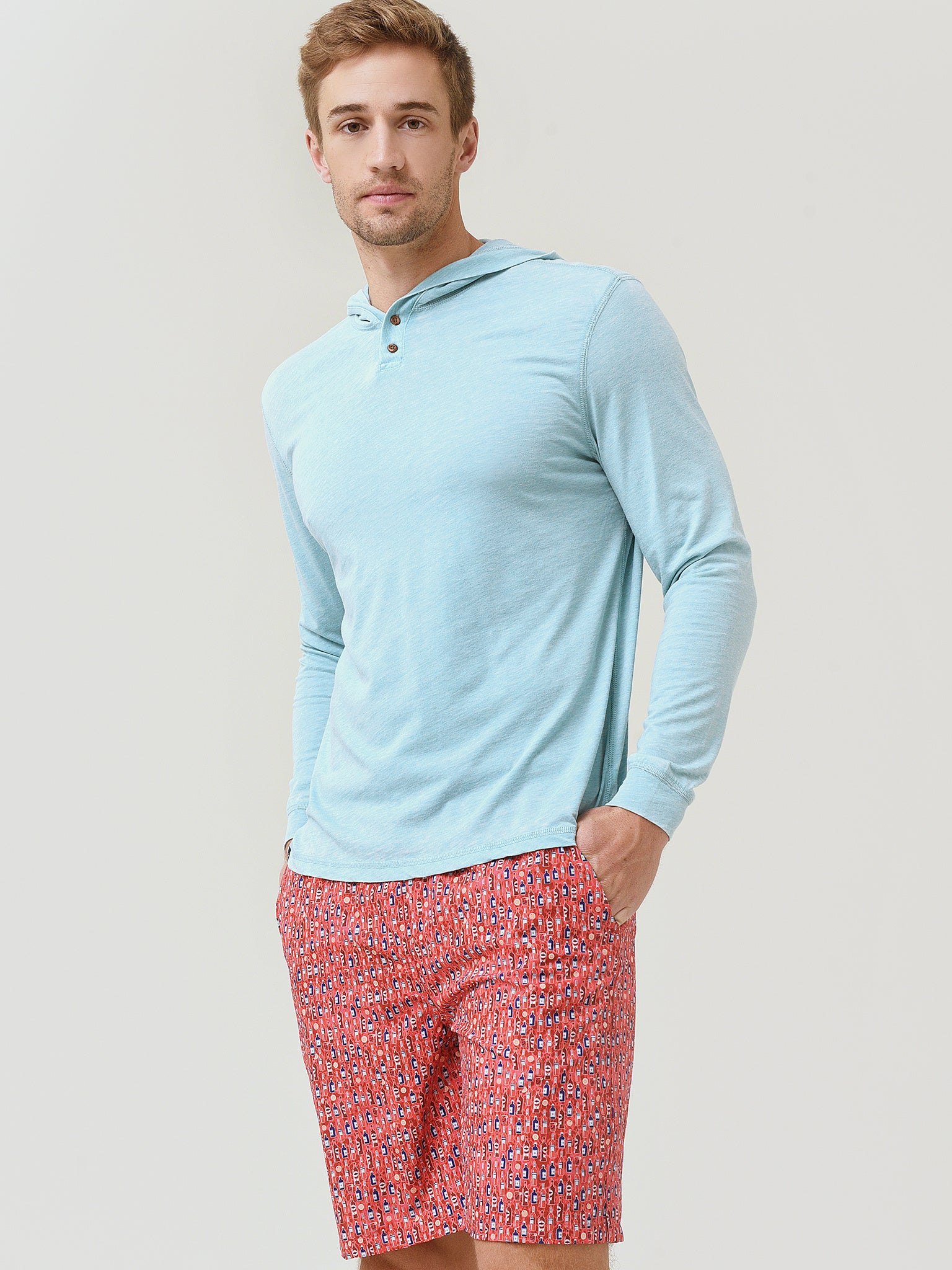 Johnnie-O Men's Zed Henley Tee - Saint Bernard