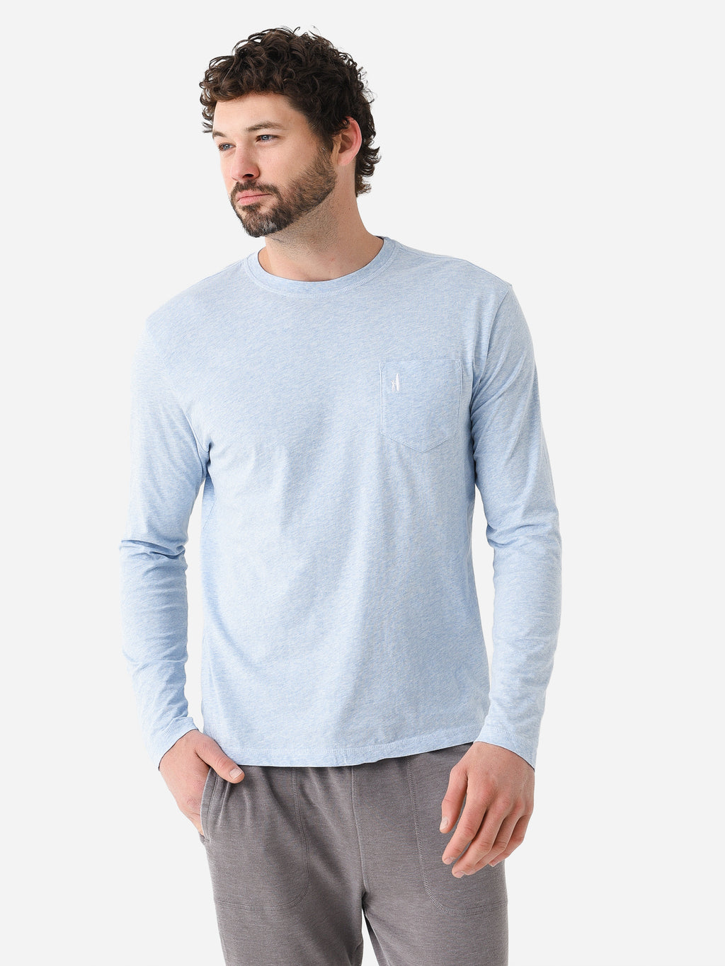 Johnnie-O Men's Heathered Brennan Long Sleeve T-Shirt - Saint Bernard