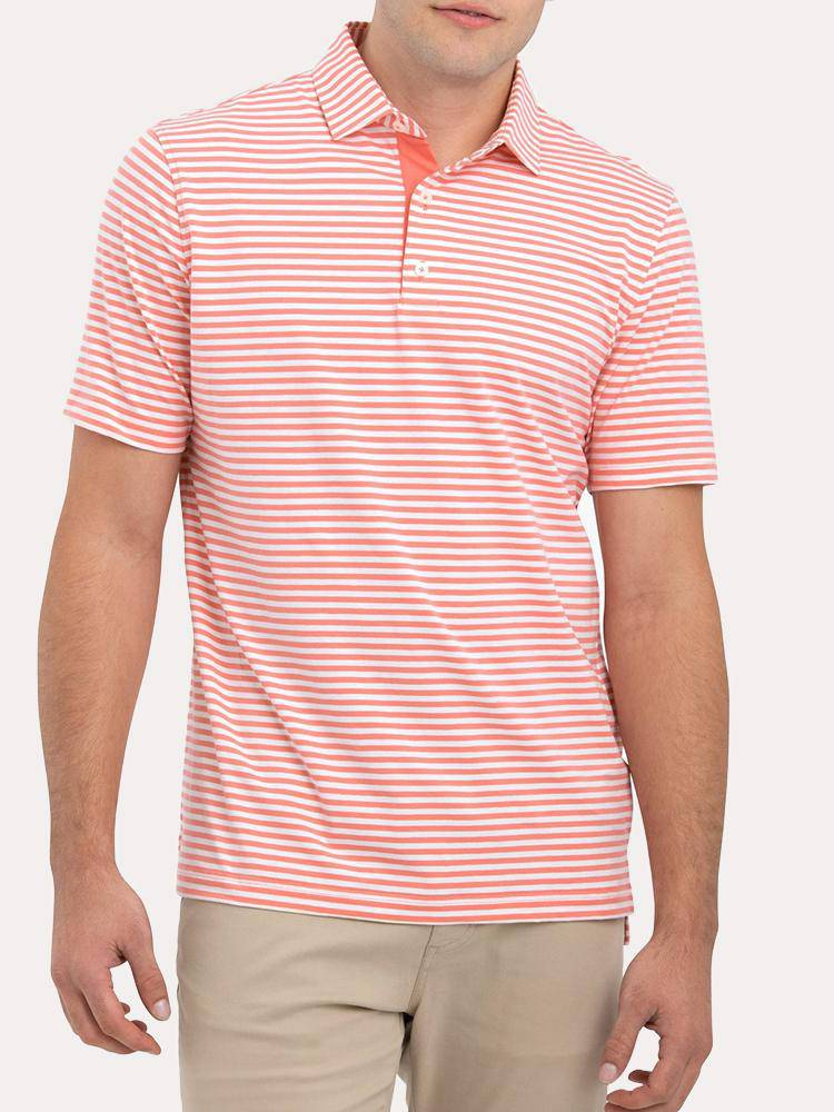 Johnnie-O Men's Noah Striped Polo - Saint Bernard