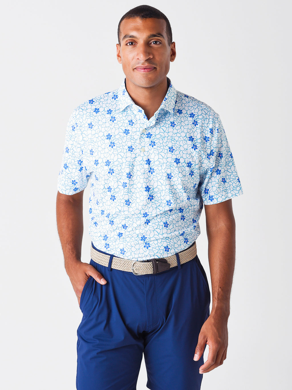 JOHNNIE-O Men's Crewe Prep-Formance Polo - Saint Bernard