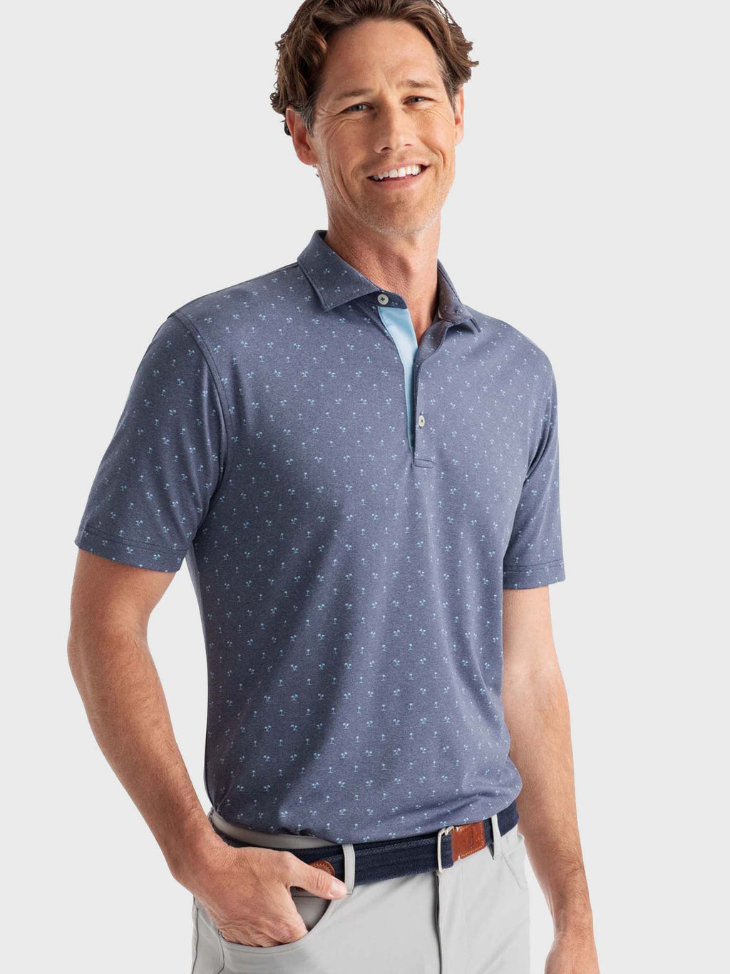 Johnnie-O Men's Taj Printed Prep-Formance Jersey Polo - Saint Bernard