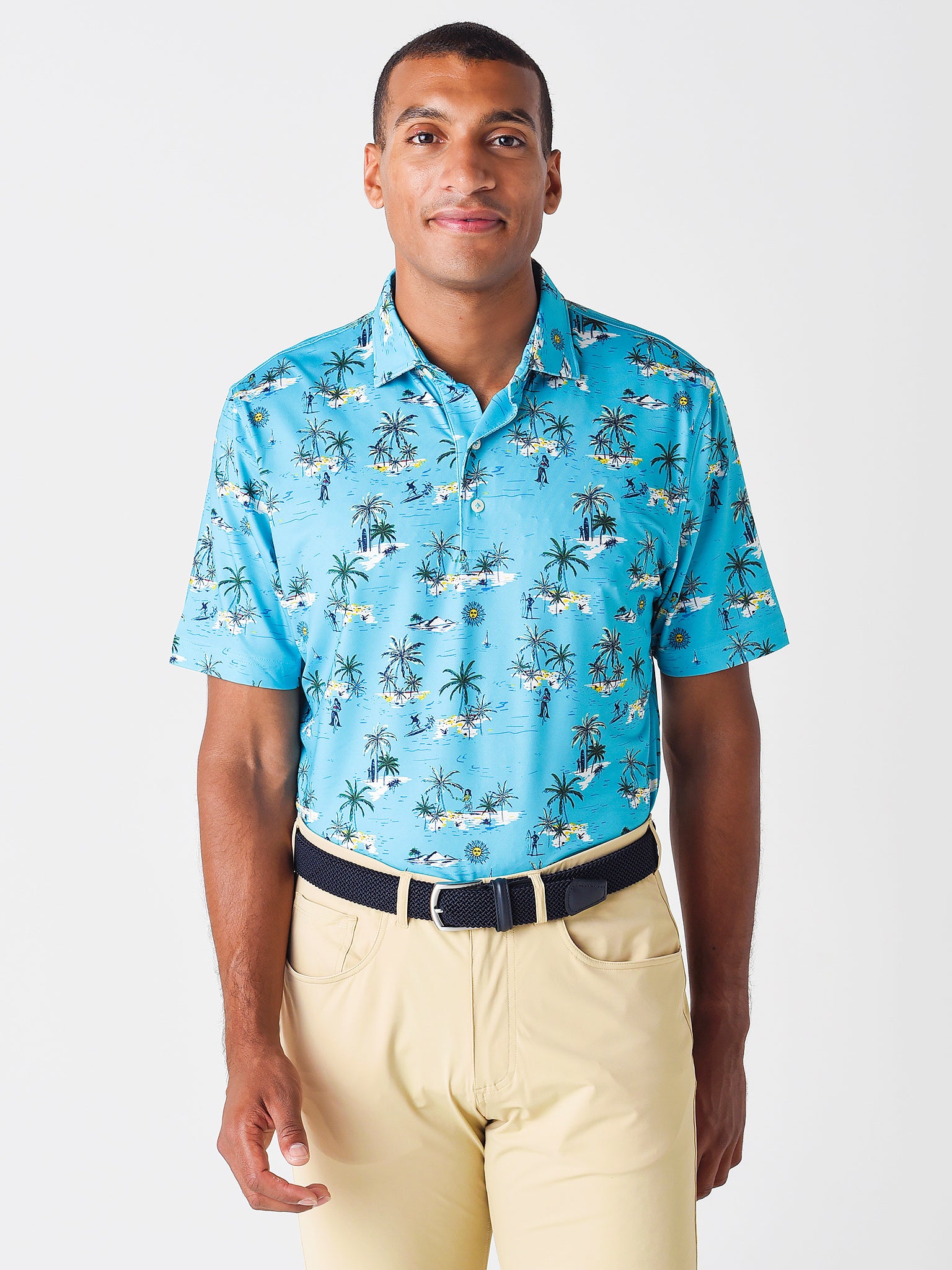JOHNNIE-O Men's Plymouth Prep-Formance Golf Polo - Saint Bernard