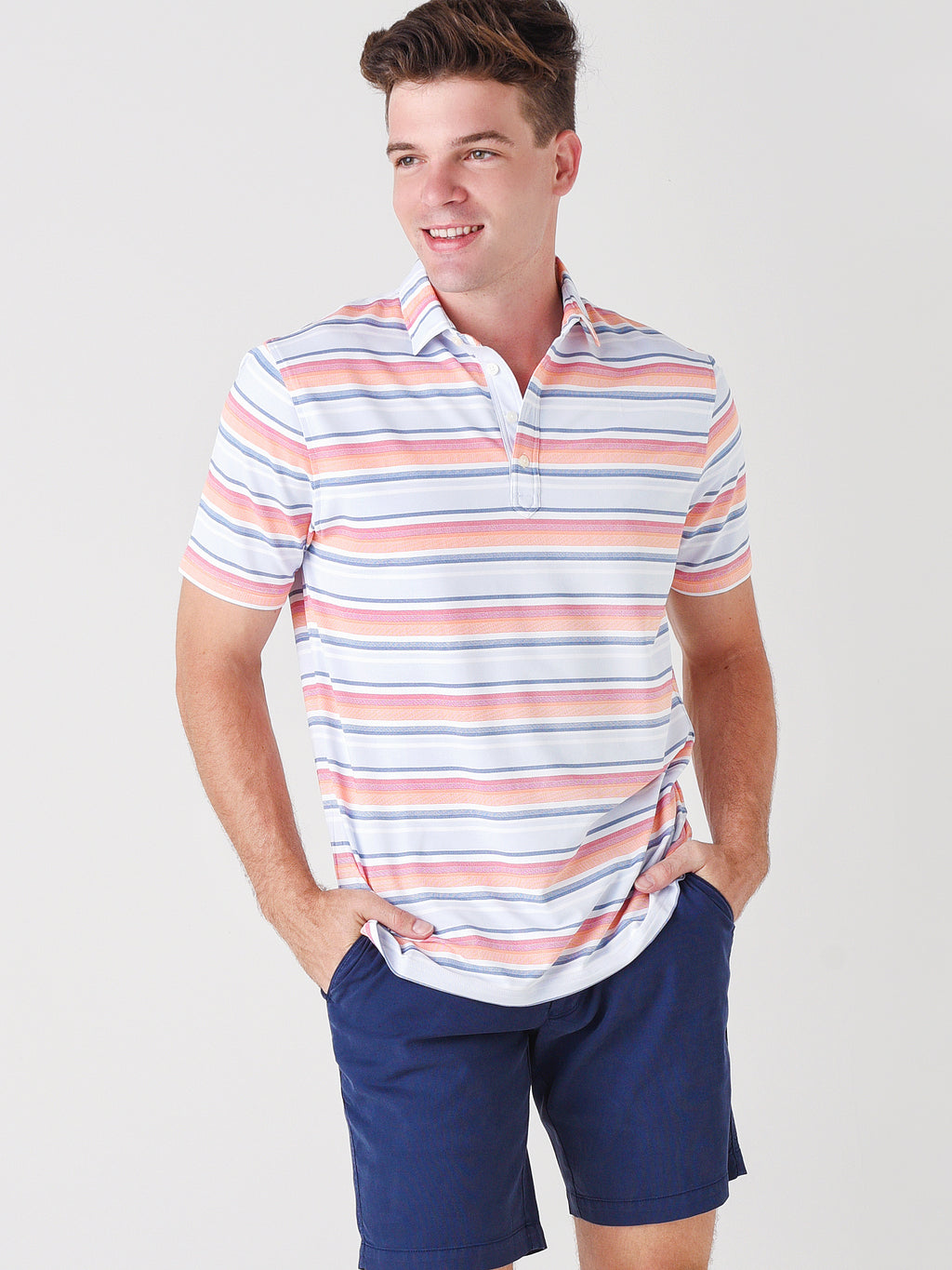 Johnnie-O Men's Prep-Formance Stefan Golf Shirt - Saint Bernard