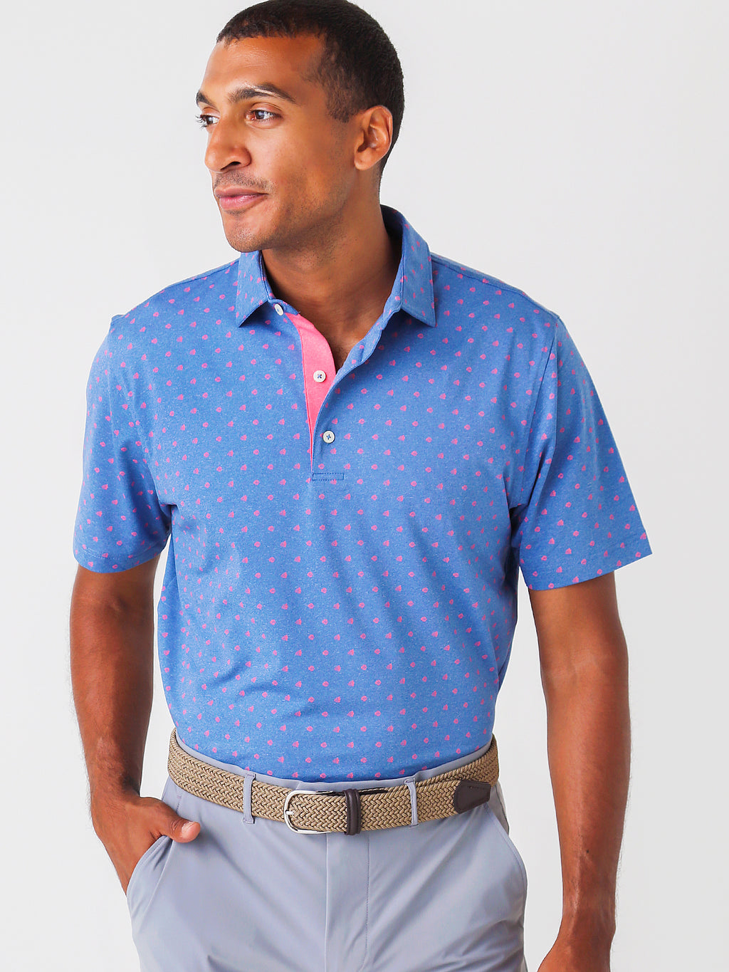 Johnnie-O Men's Birdie Prep-Formance Jersey Badu Polo - Saint Bernard
