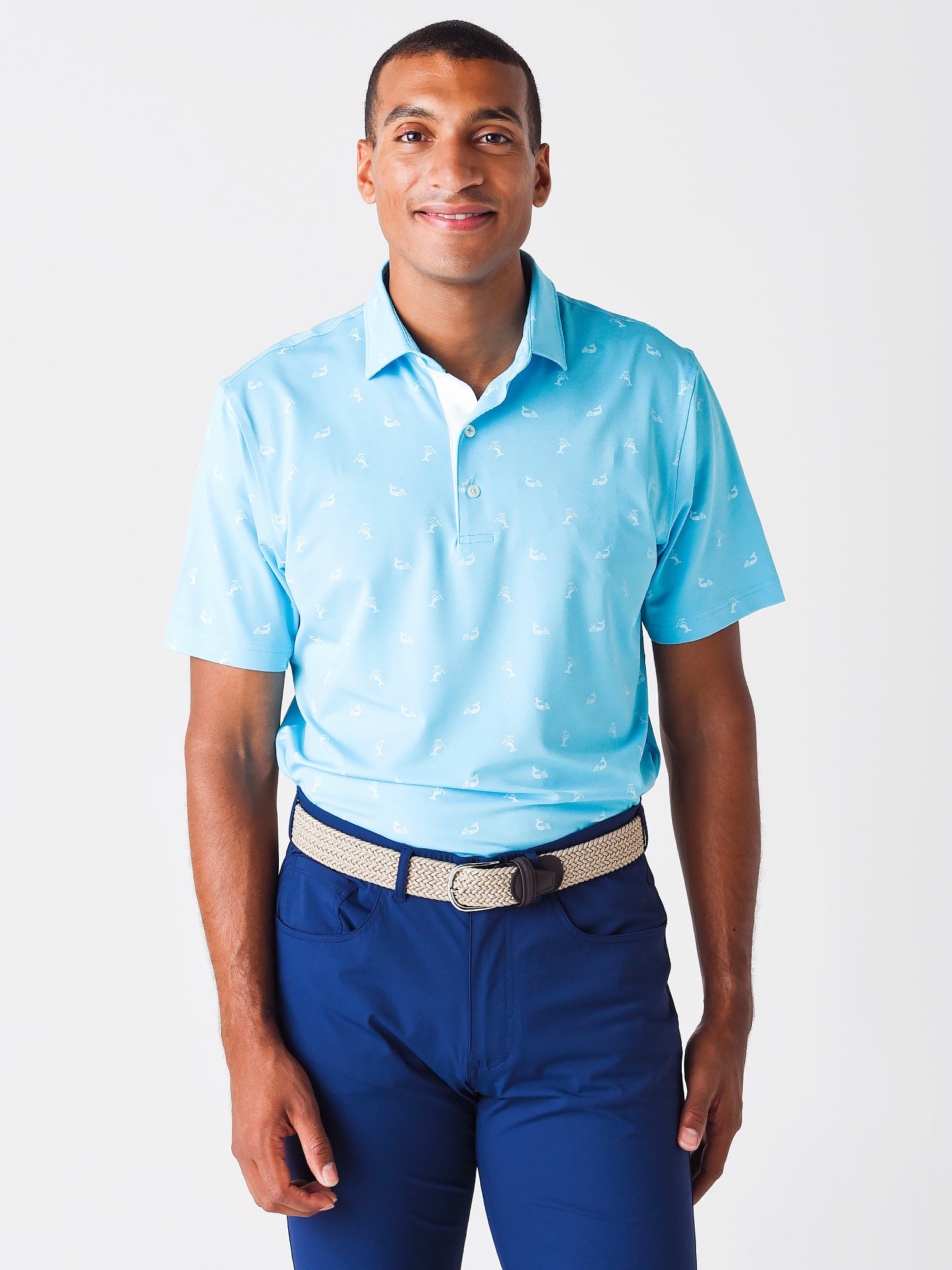 JOHNNIE-O Men's Bengi Prep-Formance Golf Polo - Saint Bernard