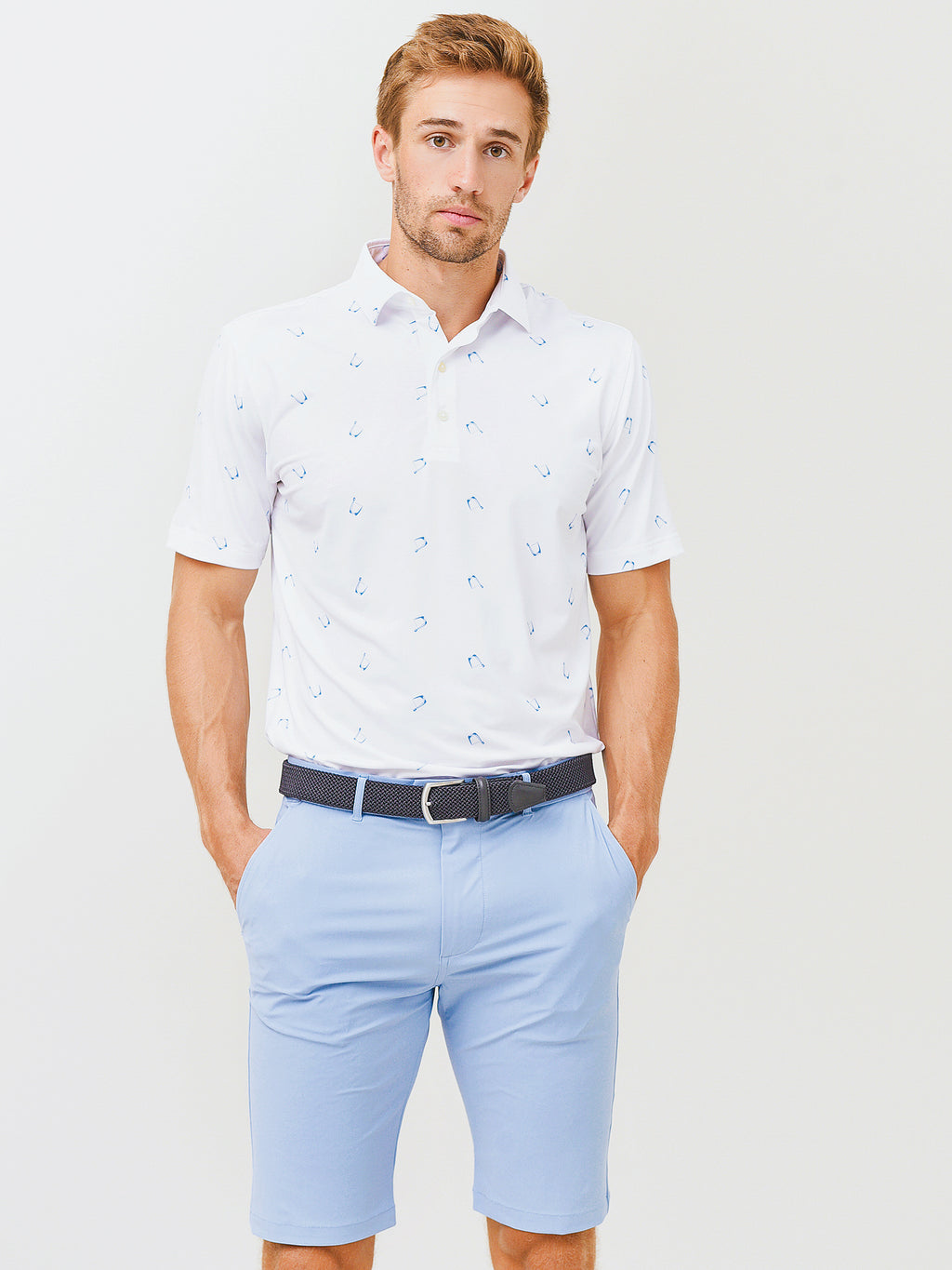 Johnnie-O Men's Final Final Printed Prep-Formance Jersey Polo - Saint Bernard