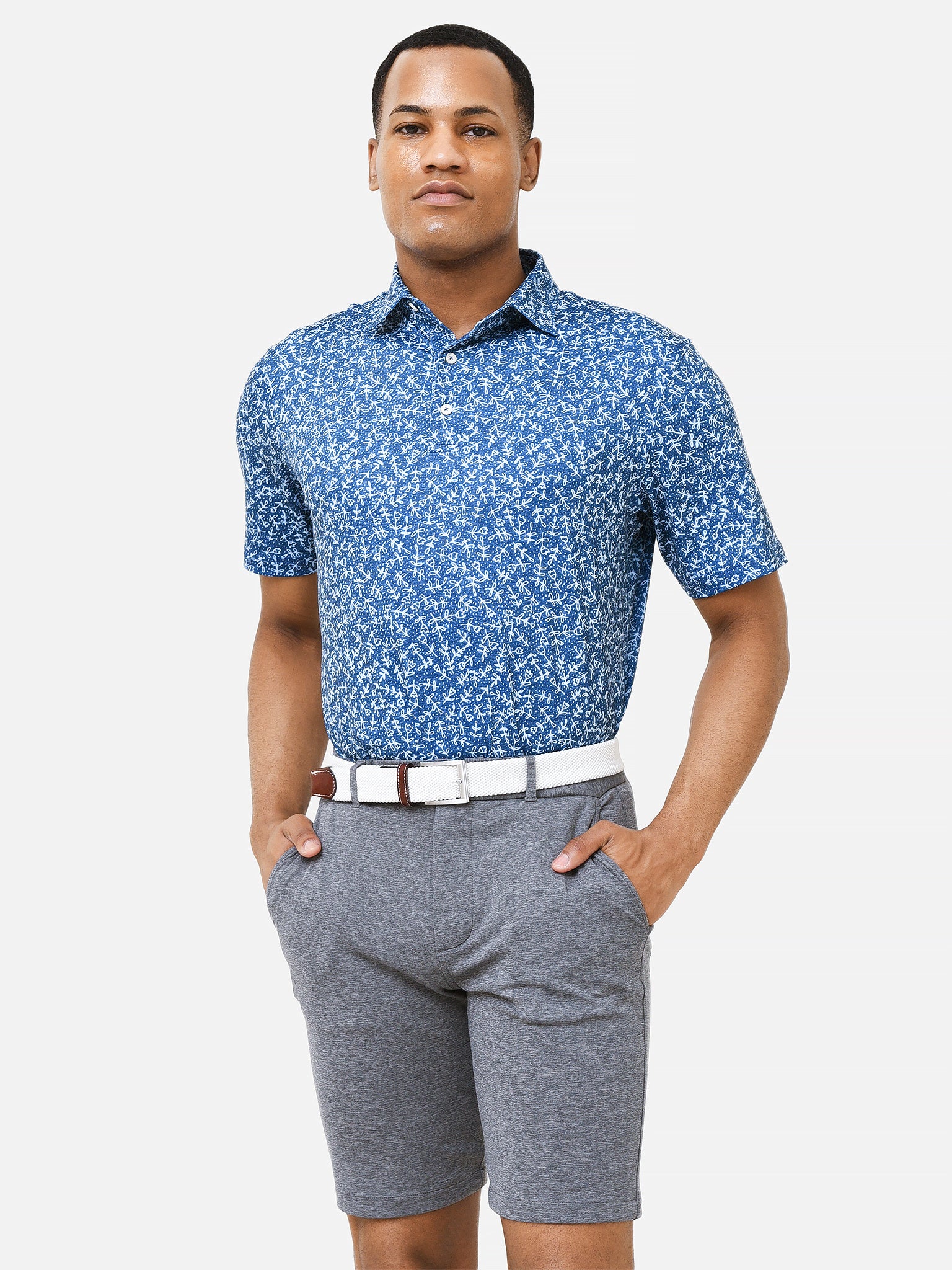 Johnnie-O Men's Lombard Printed Prep-Formance Polo - Saint Bernard