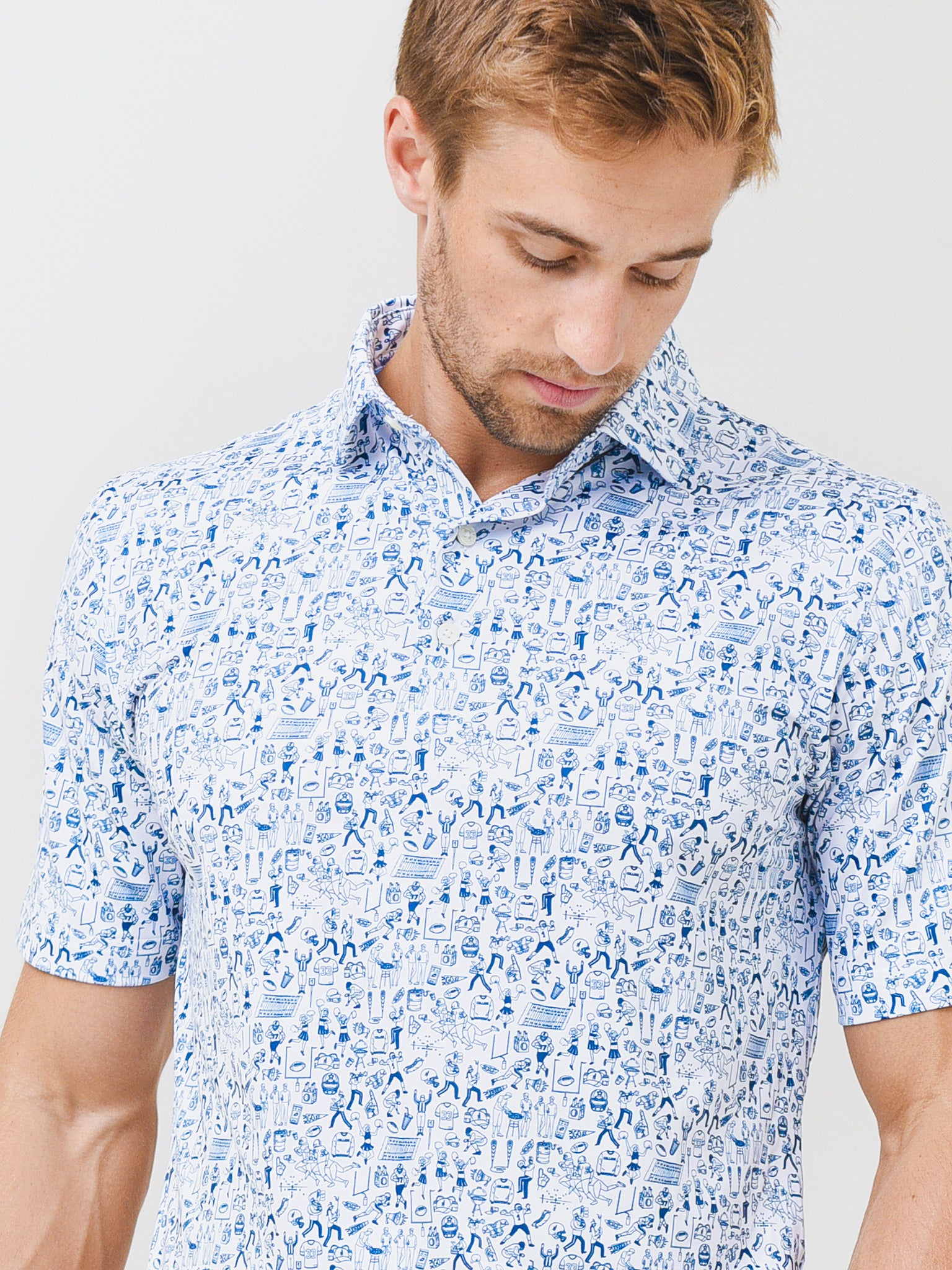 Johnnie-O Men's The Tailgater Printed Polo - Saint Bernard