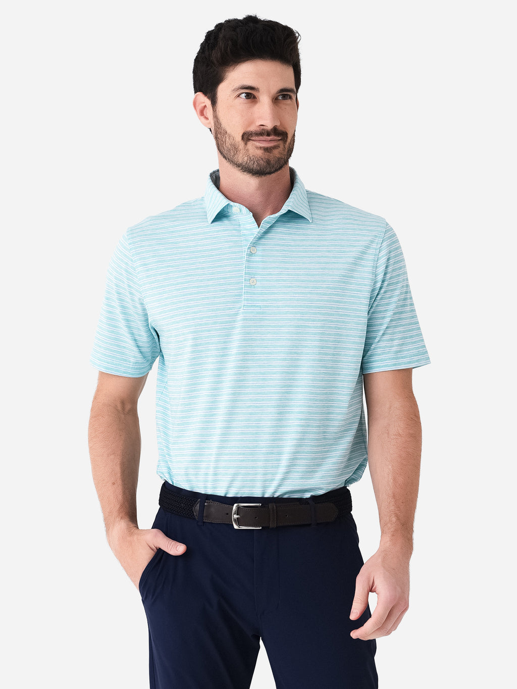 Johnnie-O Men's Carlos Top Shelf Striped Polo - Saint Bernard