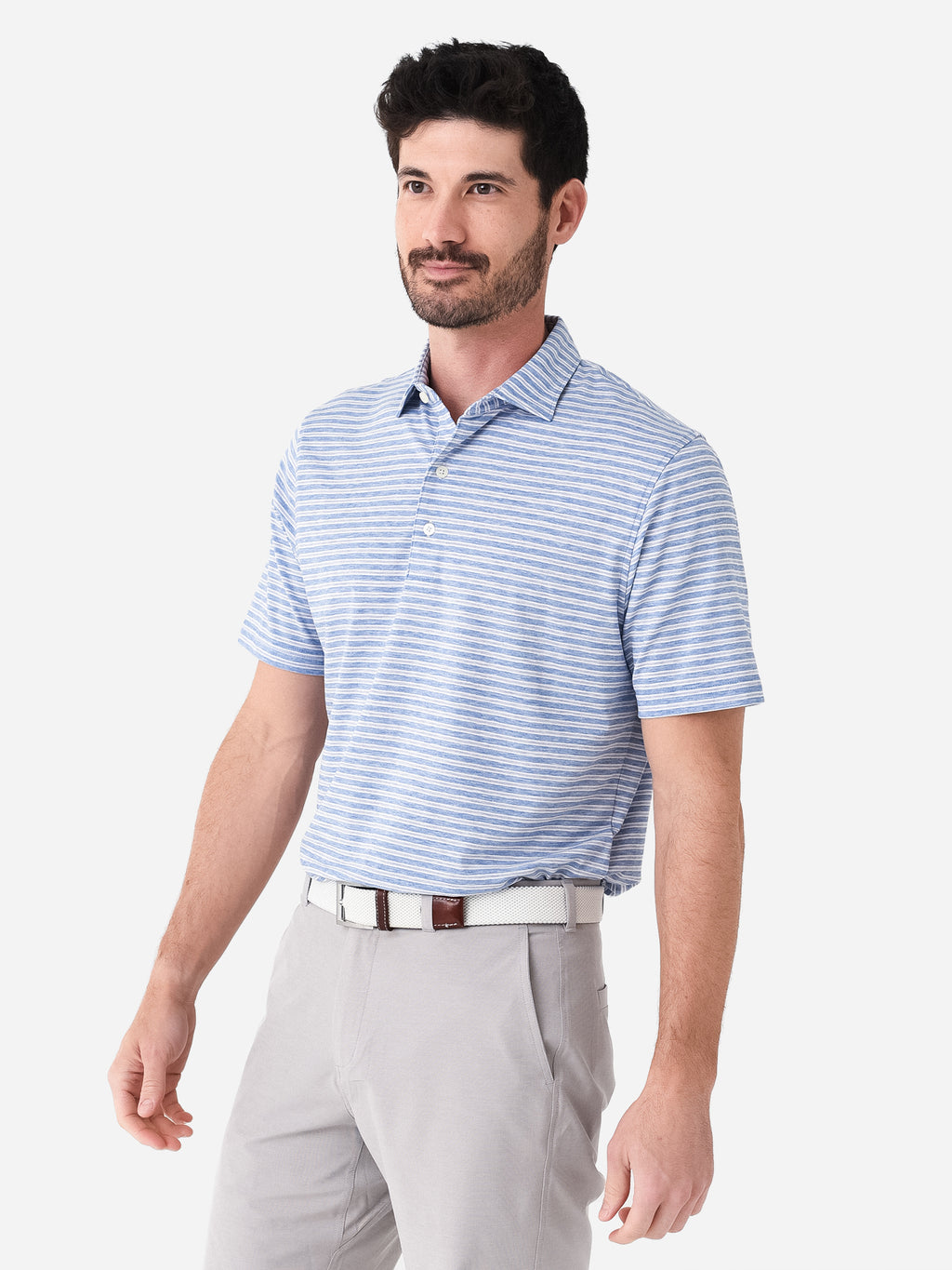 Johnnie-O Men's Carlos Top Shelf Striped Polo - Saint Bernard