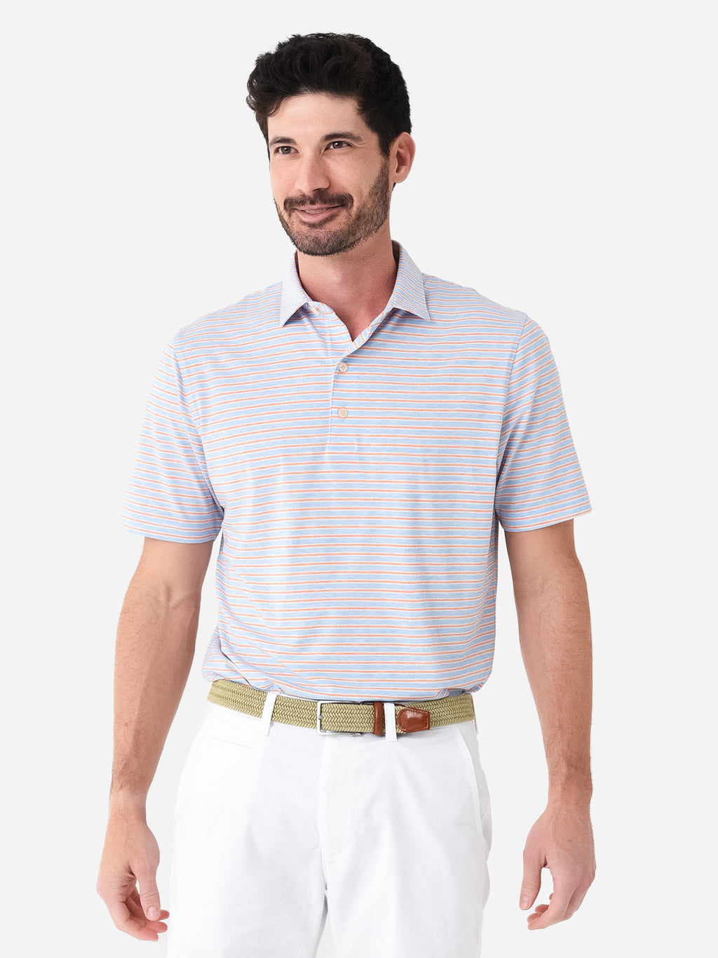 Johnnie-O Men's Carlos Top Shelf Striped Polo - Saint Bernard
