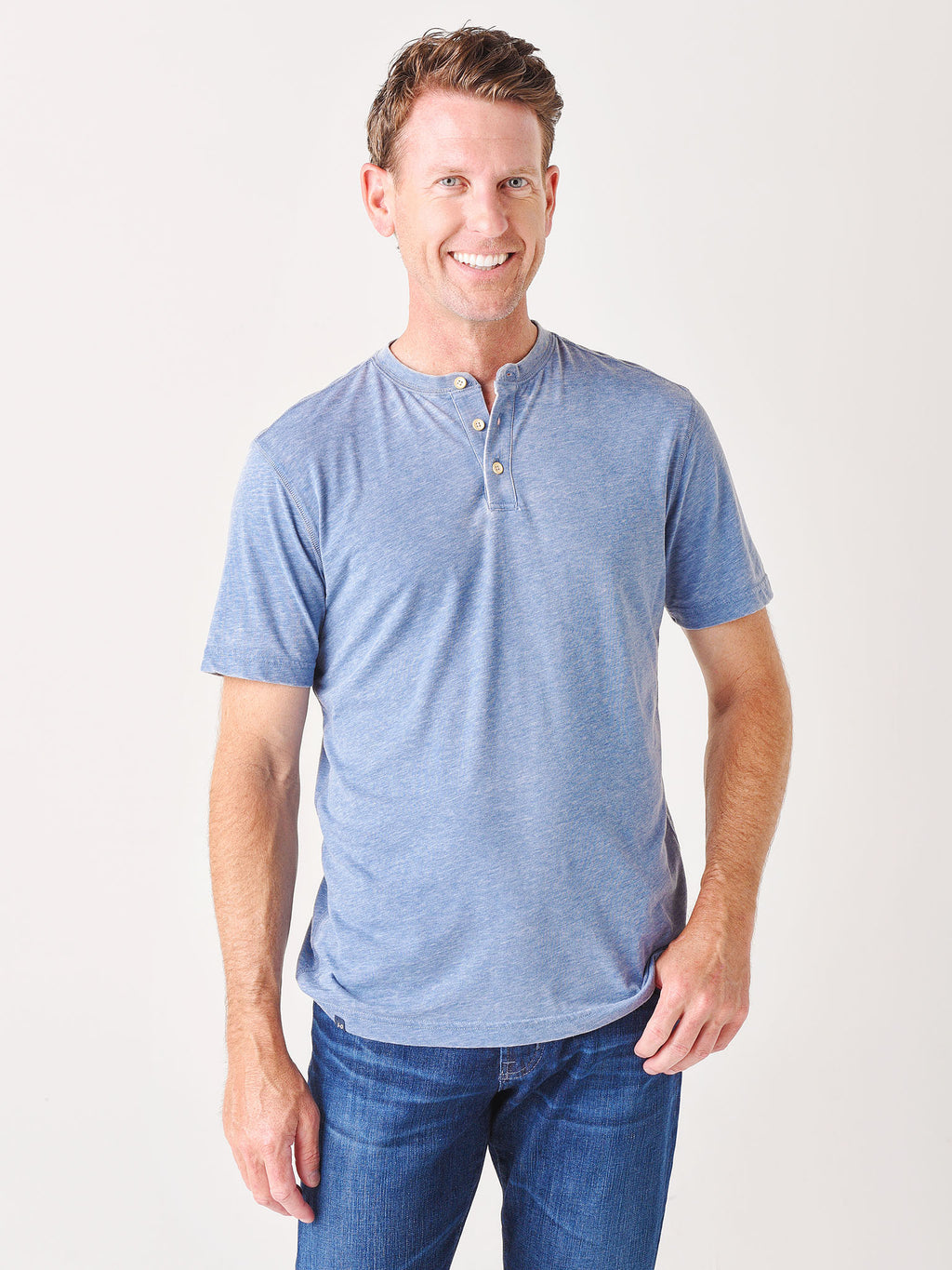 Johnnie-O Men's Marshal Henley Tee - Saint Bernard