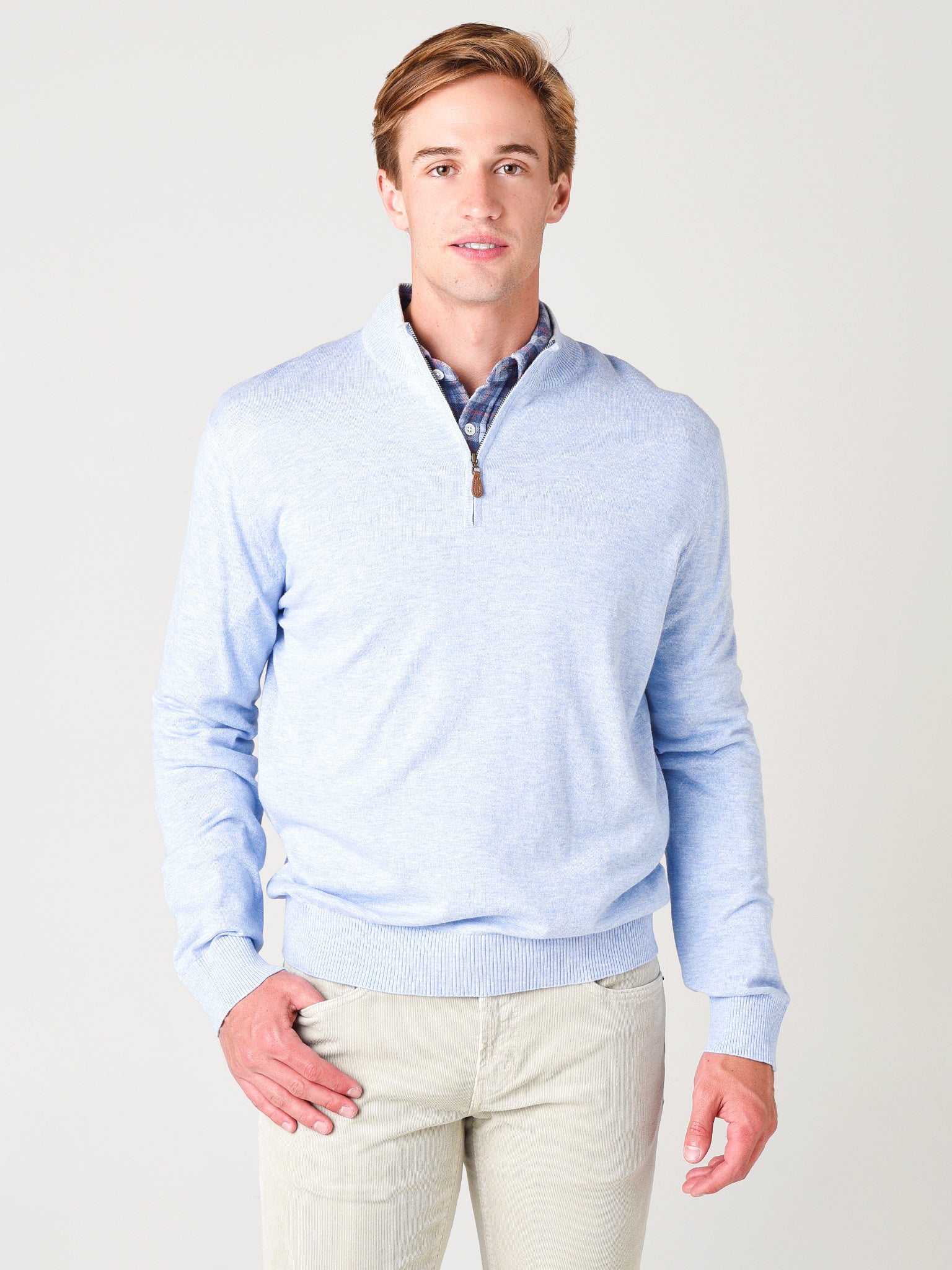 Johnnie-O Men's Bailey Quarter-Zip Pullover Sweater - Saint Bernard