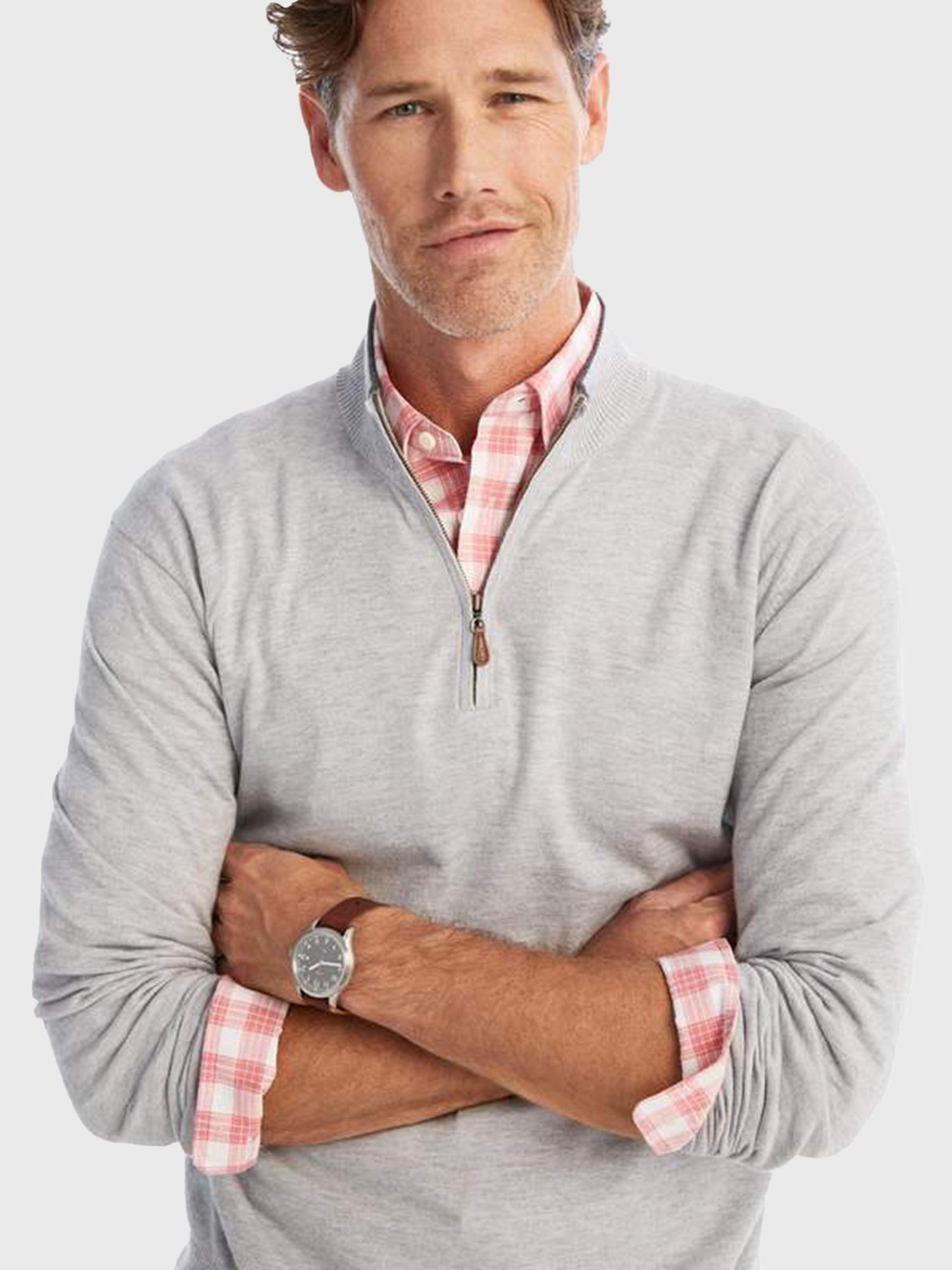 Johnnie-O Men's Bailey Quarter-Zip Pullover Sweater - Saint Bernard