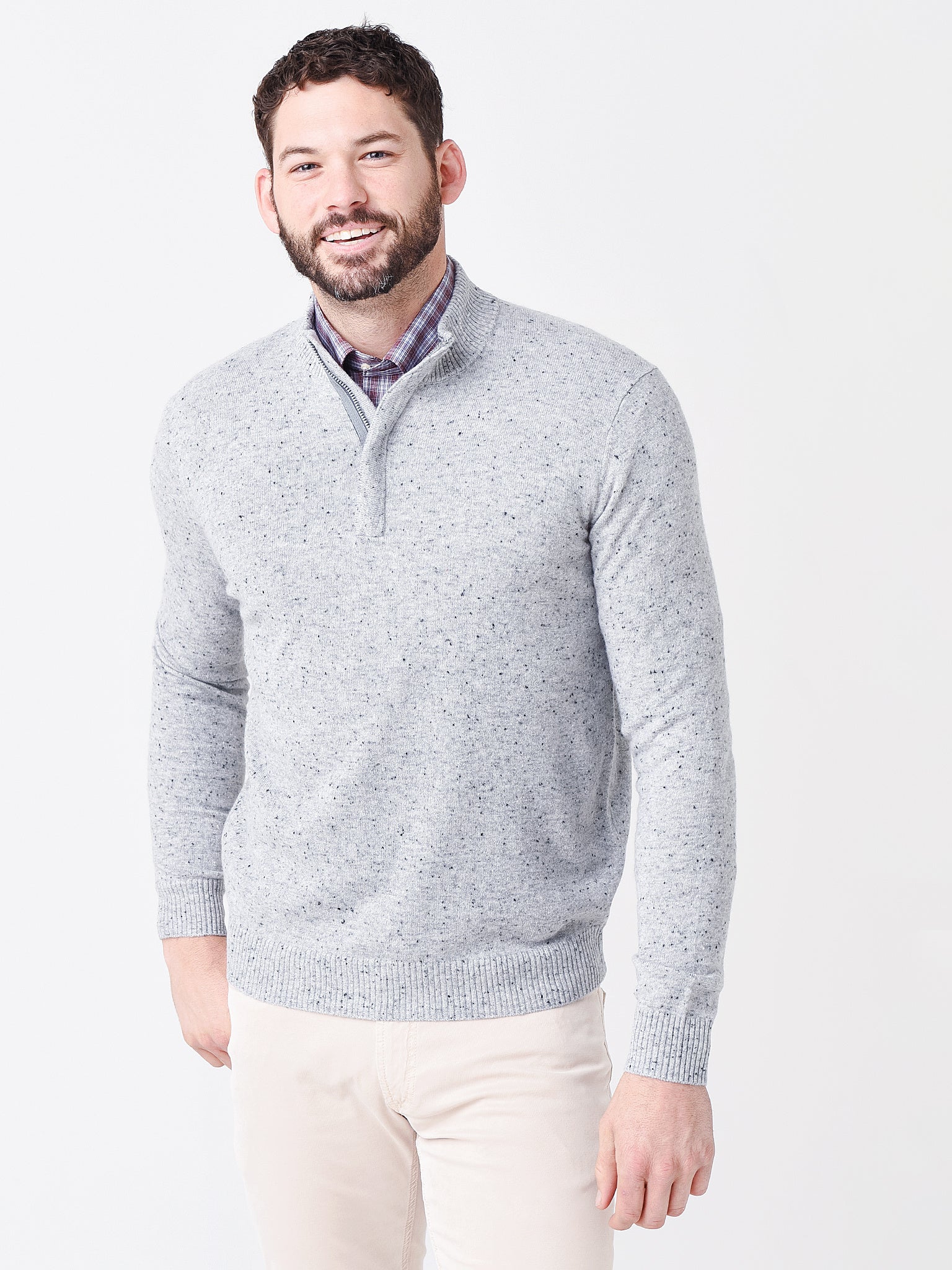 Johnnie-O Men's Essex Cashmere Quarter-Zip Sweater - Saint Bernard