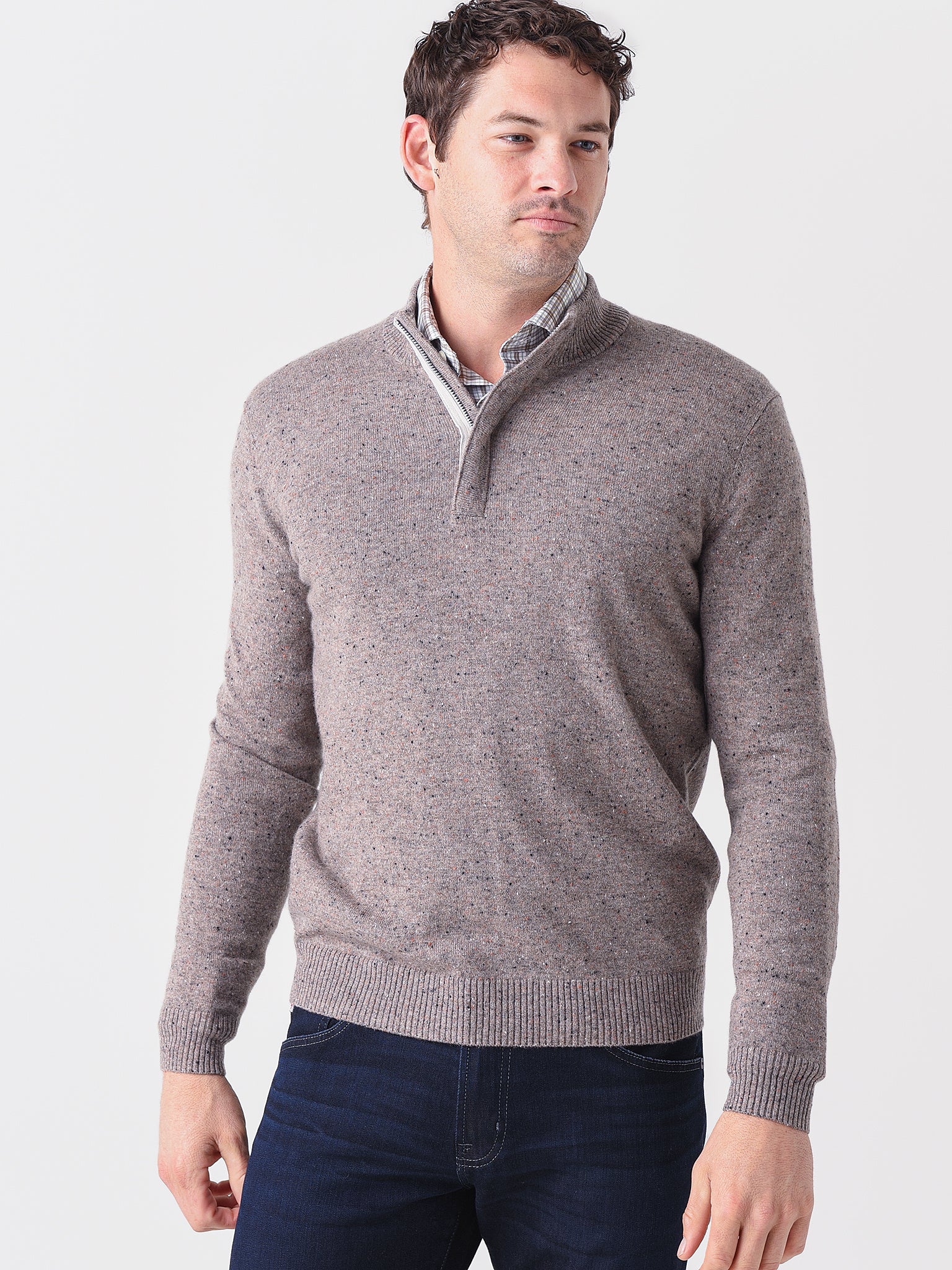 Johnnie-O Men's Essex Cashmere Quarter-Zip Sweater - Saint Bernard