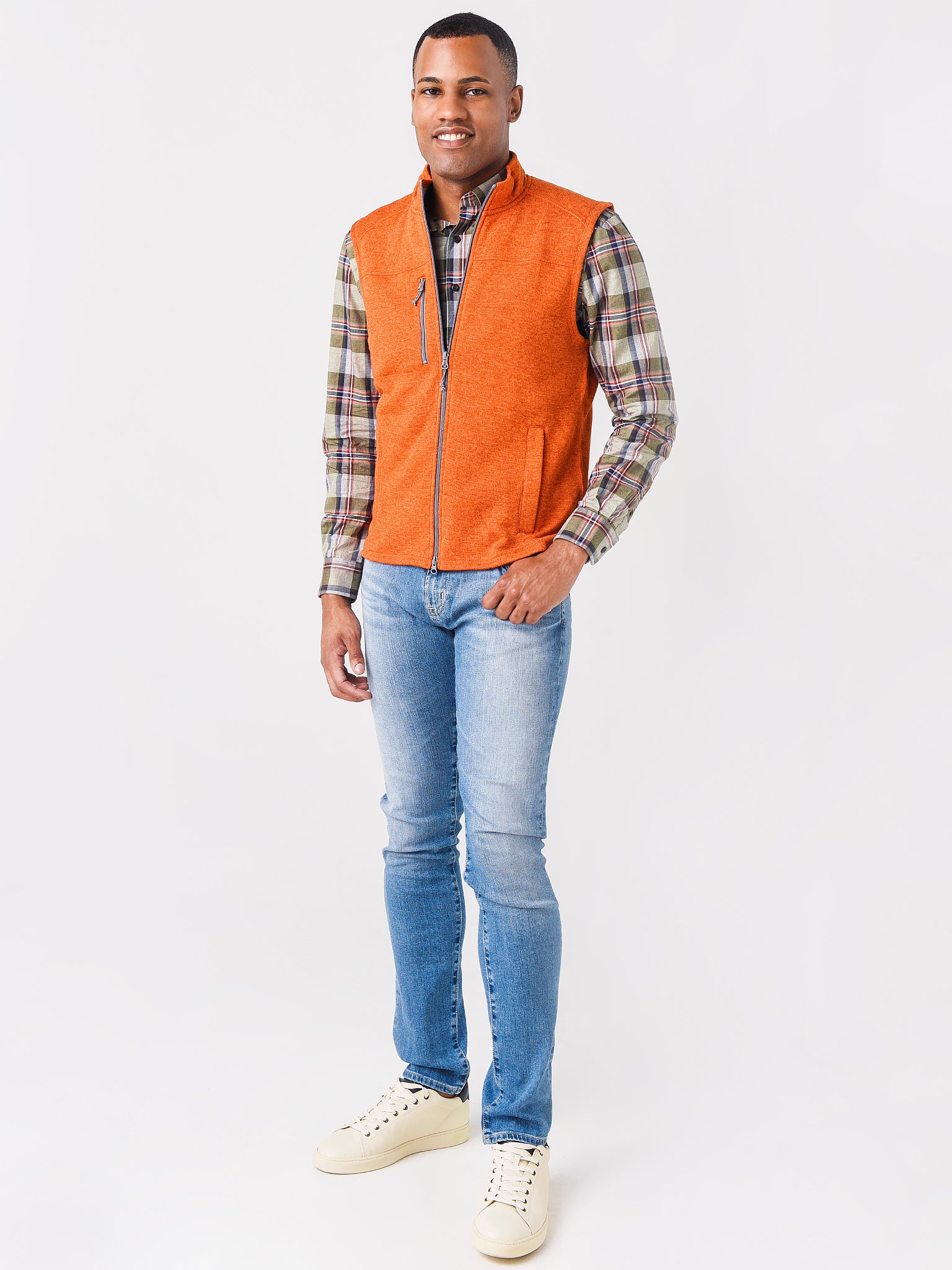 Johnnie-O Wes Zip Front Vest | $138.00 | Saint Bernard