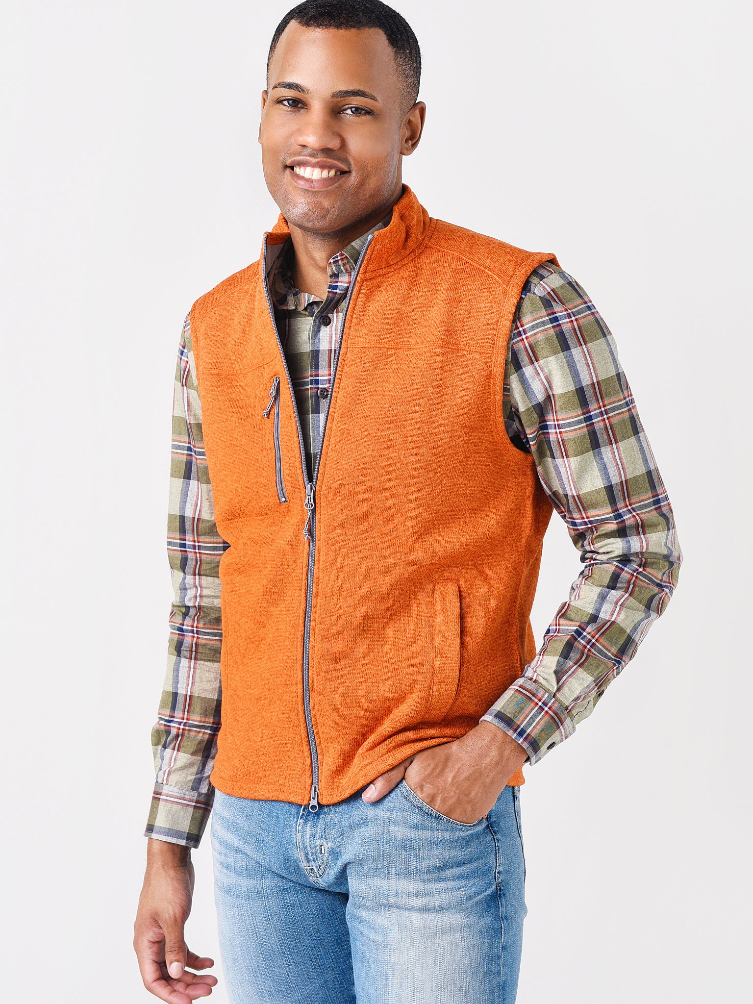 Johnnie-O Wes Zip Front Vest - Saint Bernard