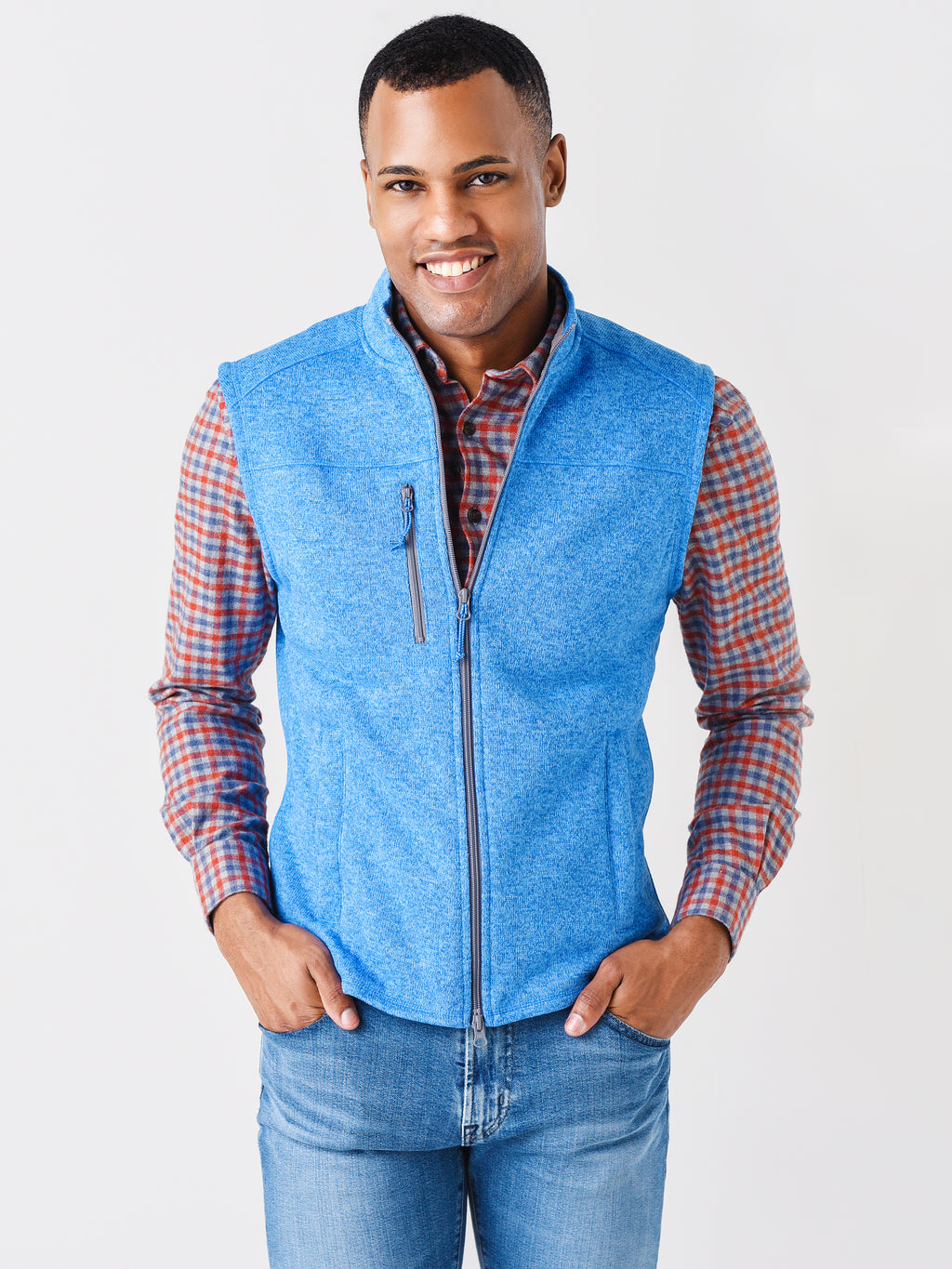 Johnnie-O Wes Zip Front Vest - Saint Bernard