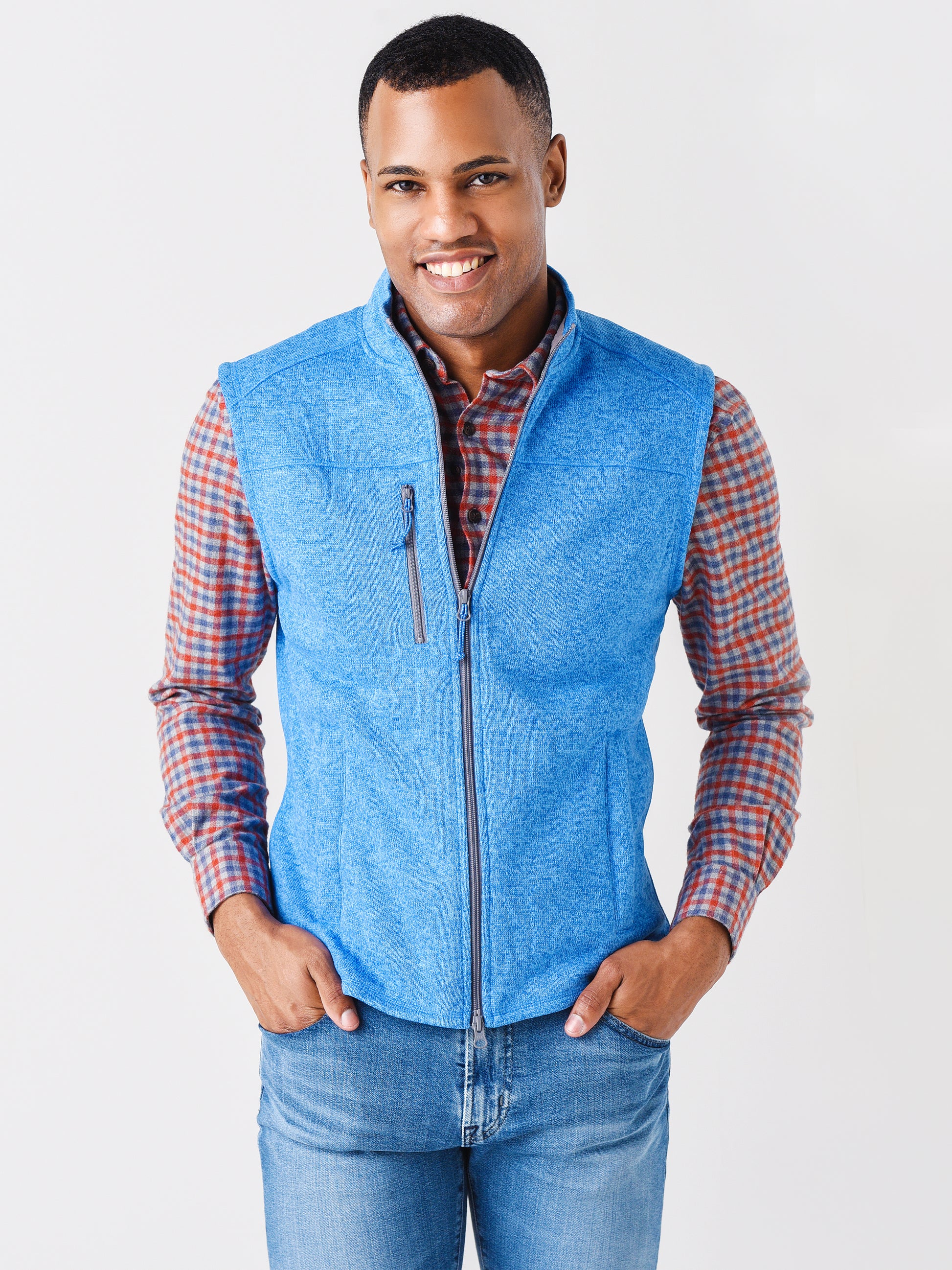 Johnnie-O Wes Zip Front Vest - Saint Bernard