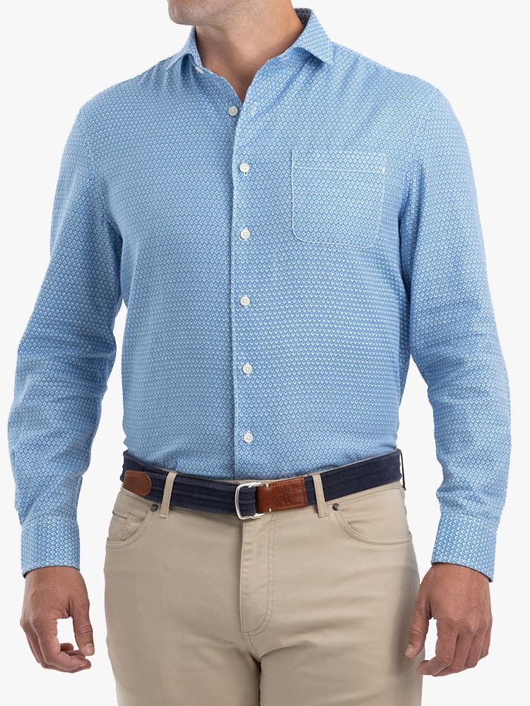Johnnie-O Men's Harry Printed Cutaway Collar Shirt - Saint Bernard