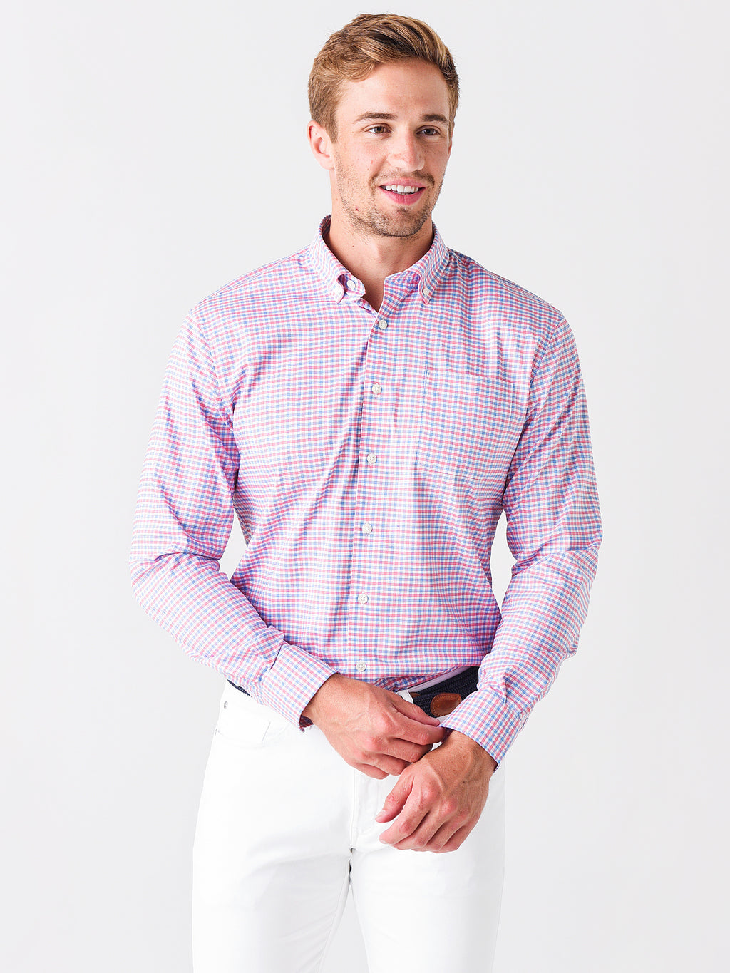 Johnnie-O Men's George Prep-Formance Button-Down Shirt - Saint Bernard