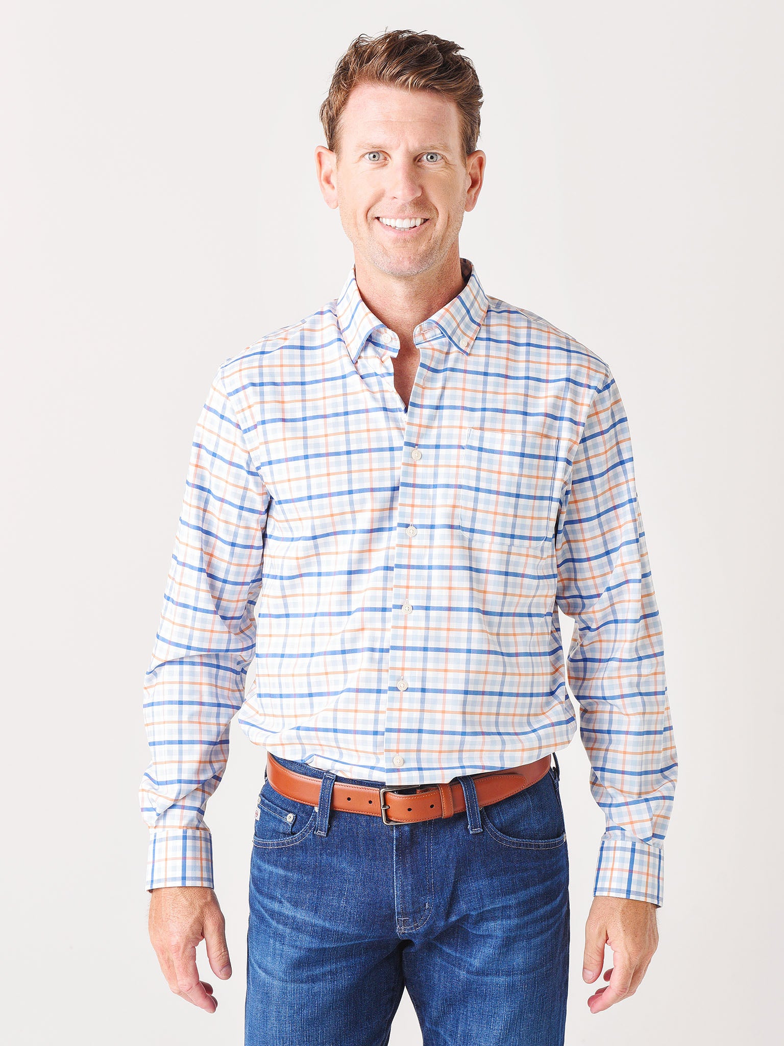 Johnnie-O Men's McCoy Prep-Formance Button Down Shirt - Saint Bernard