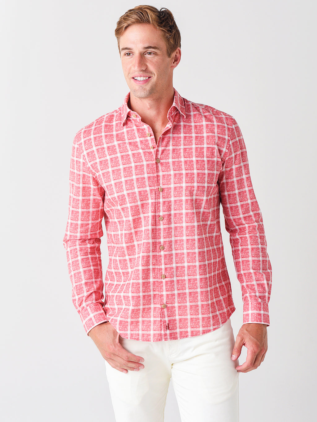 Johnnie-O Men's Alto Hangin' Out Button-Down Shirt - Saint Bernard