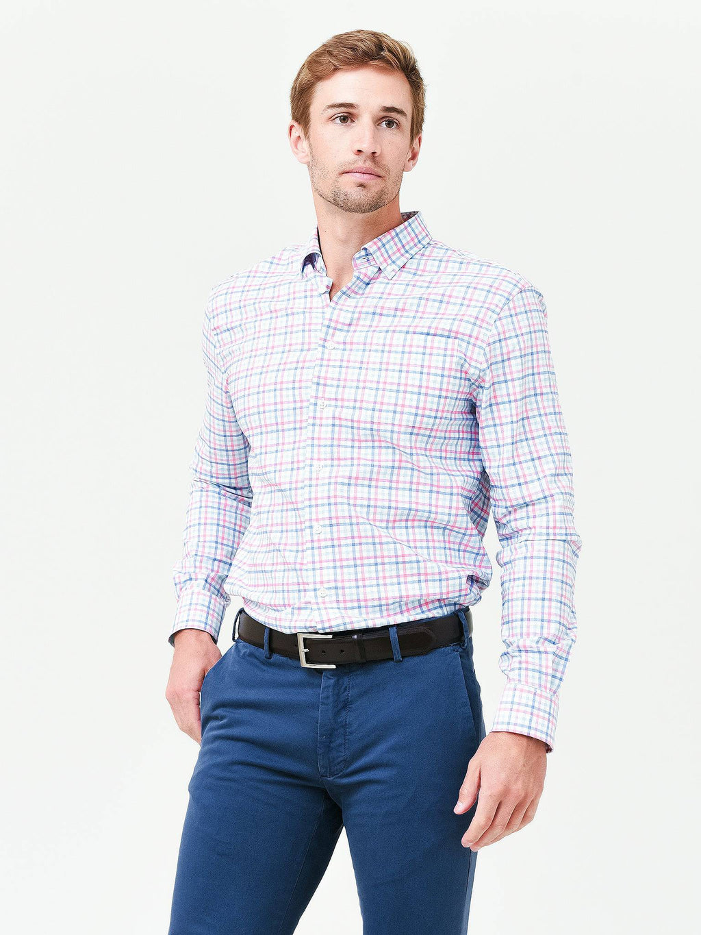 Johnnie-O Men's Burrus Prep-Formance Button-Down Shirt - Saint Bernard